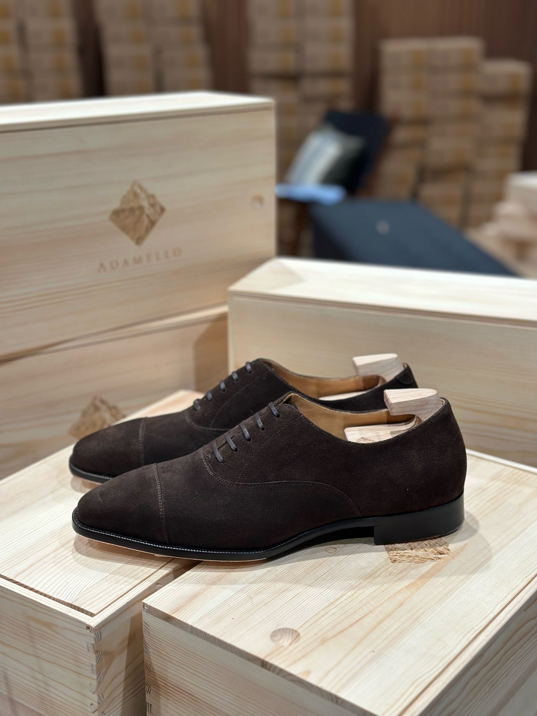 Adamello “Roma” Dark Brown Suede Calf Oxford