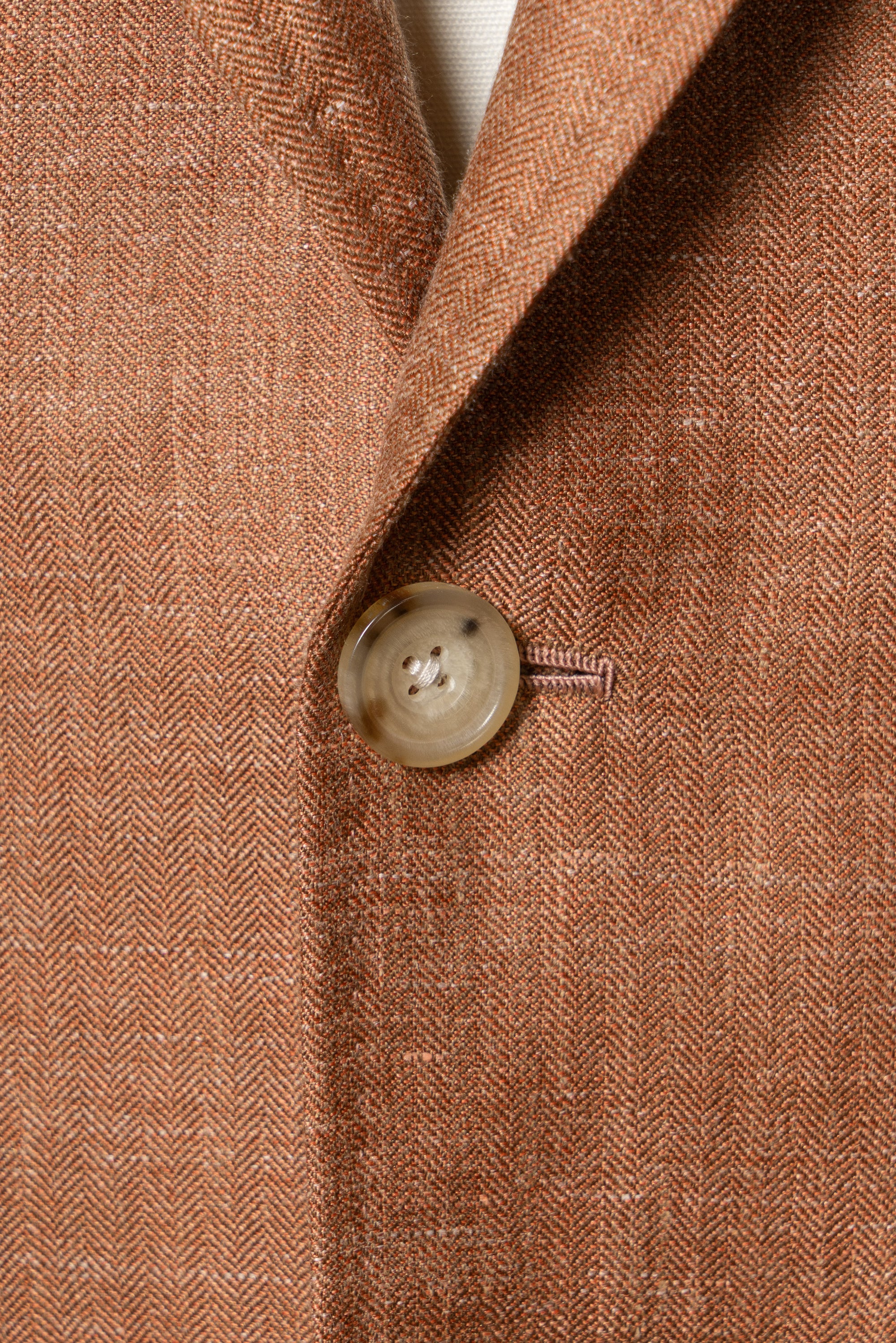 MTO Tangerine Herringbone Silk Linen Wool Jacket #601