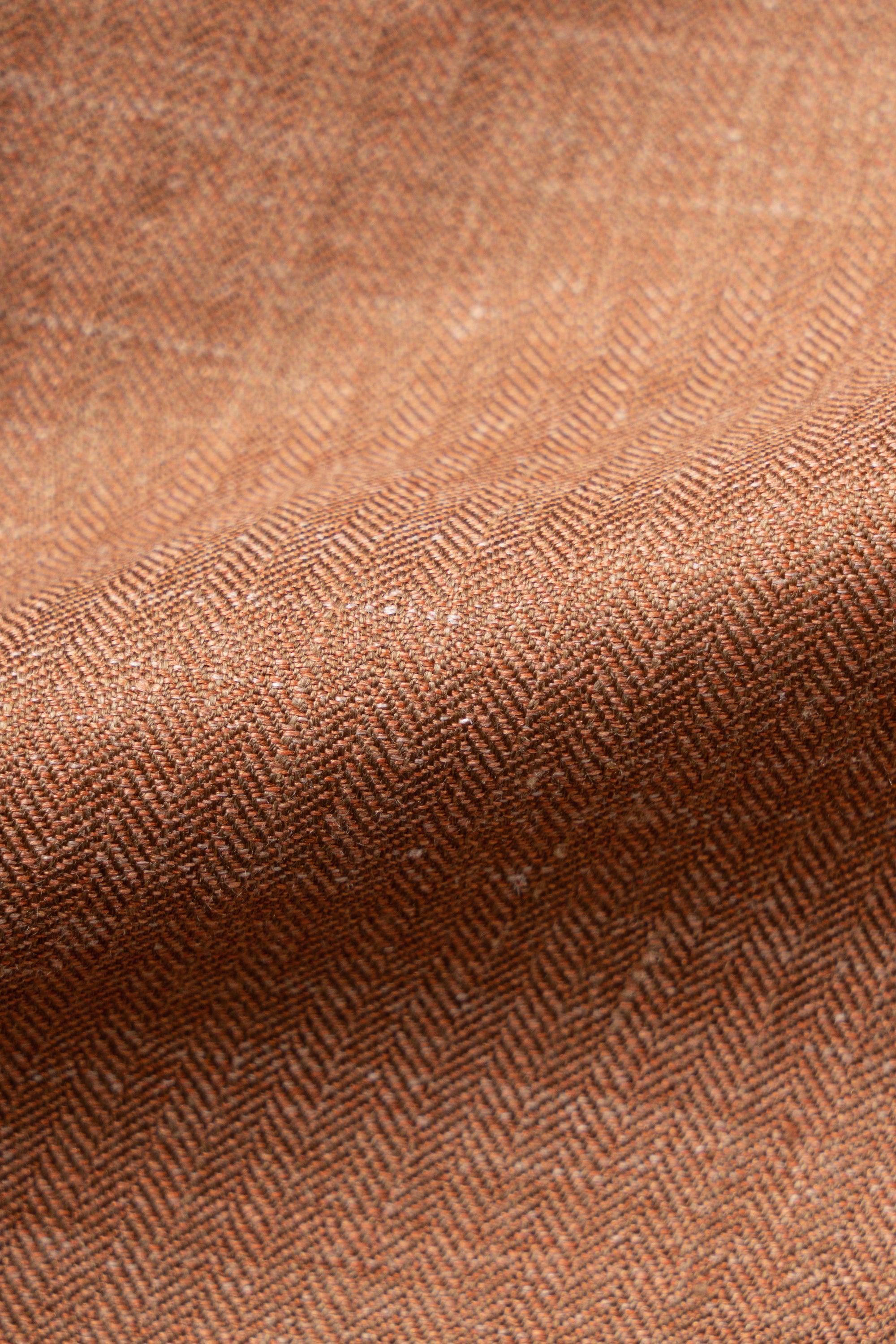 MTO Tangerine Herringbone Silk Linen Wool Jacket #601