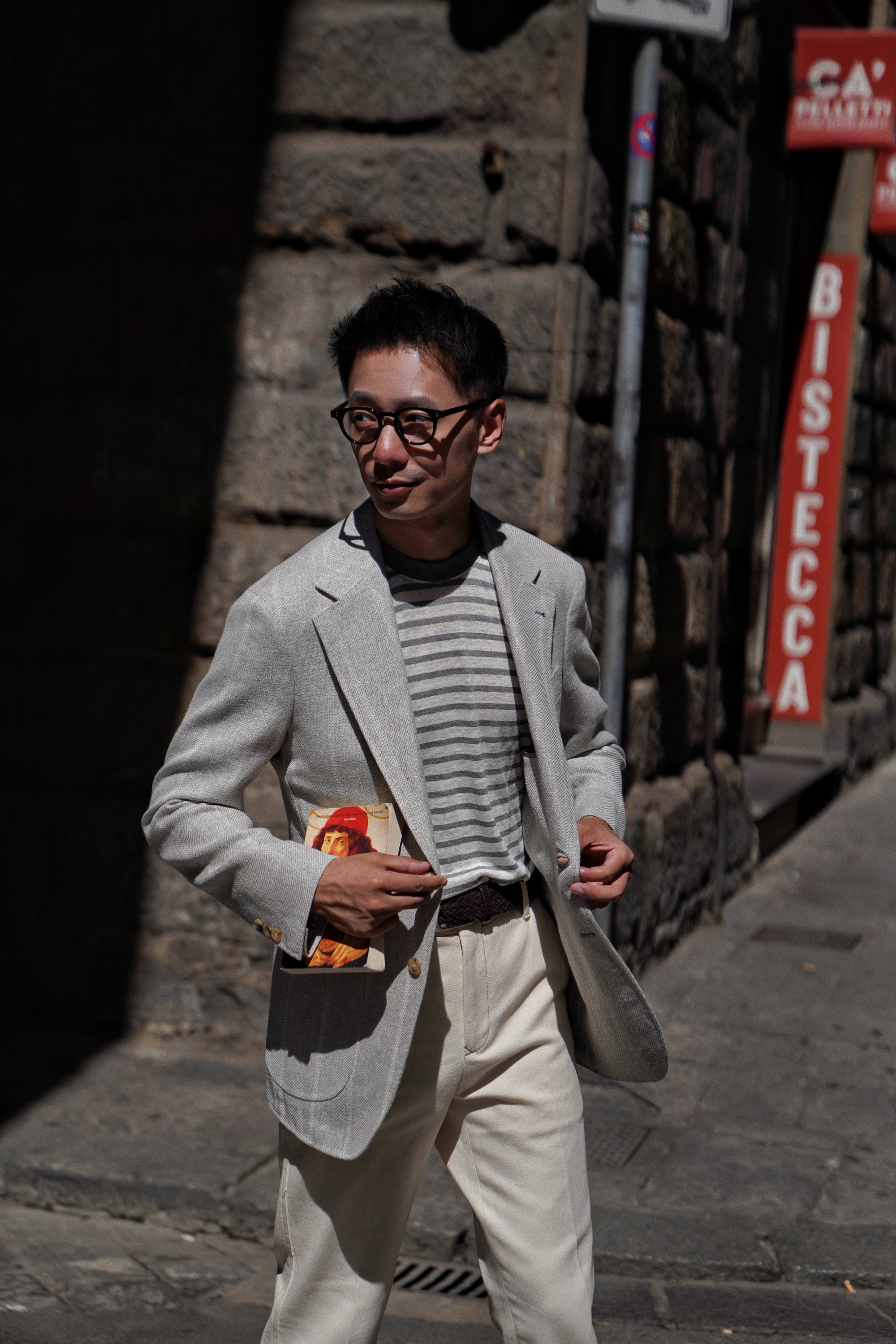 MTO Snow Grey Silk Cotton Linen Wool Jacket #644