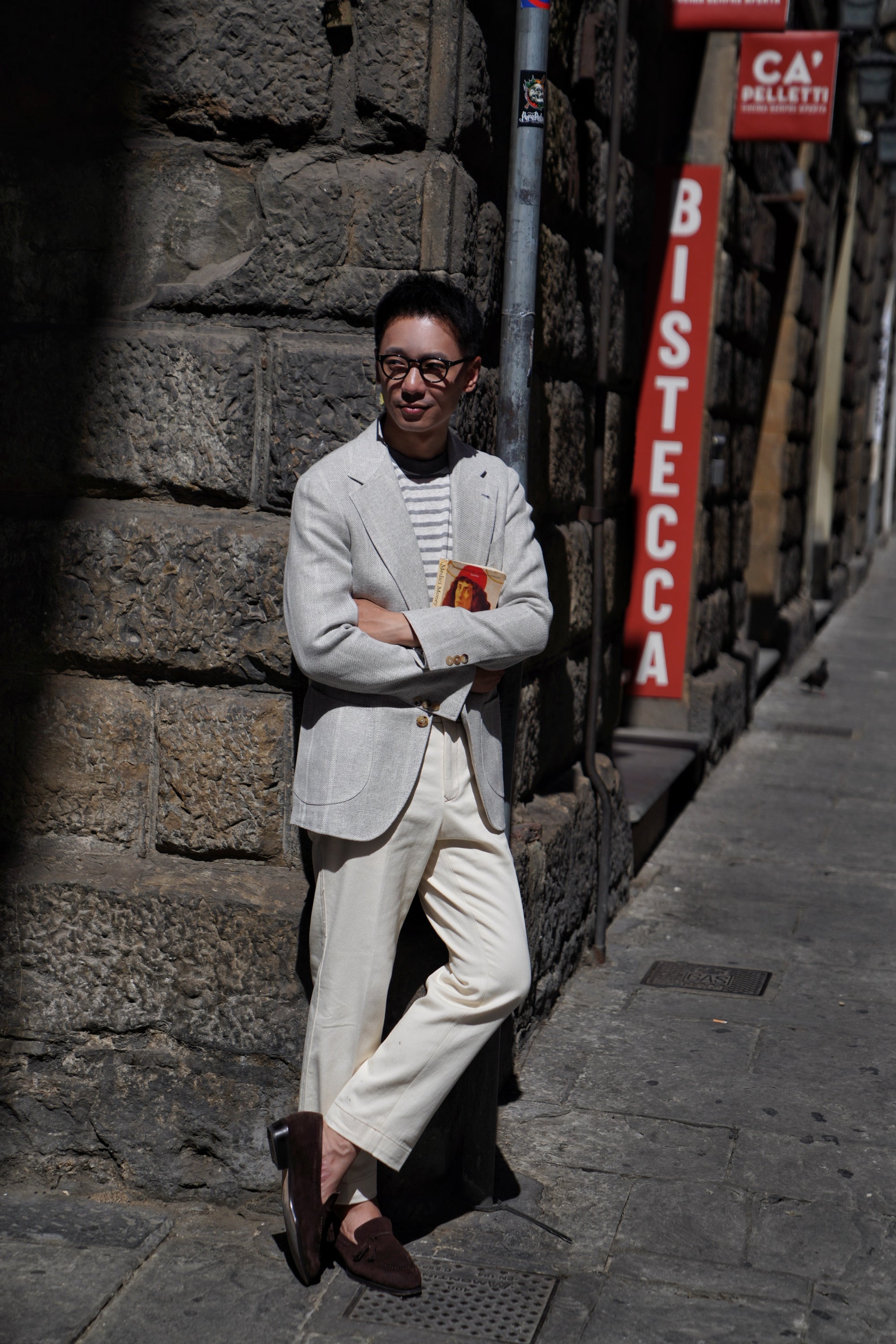 MTO Snow Grey Silk Cotton Linen Wool Jacket #644