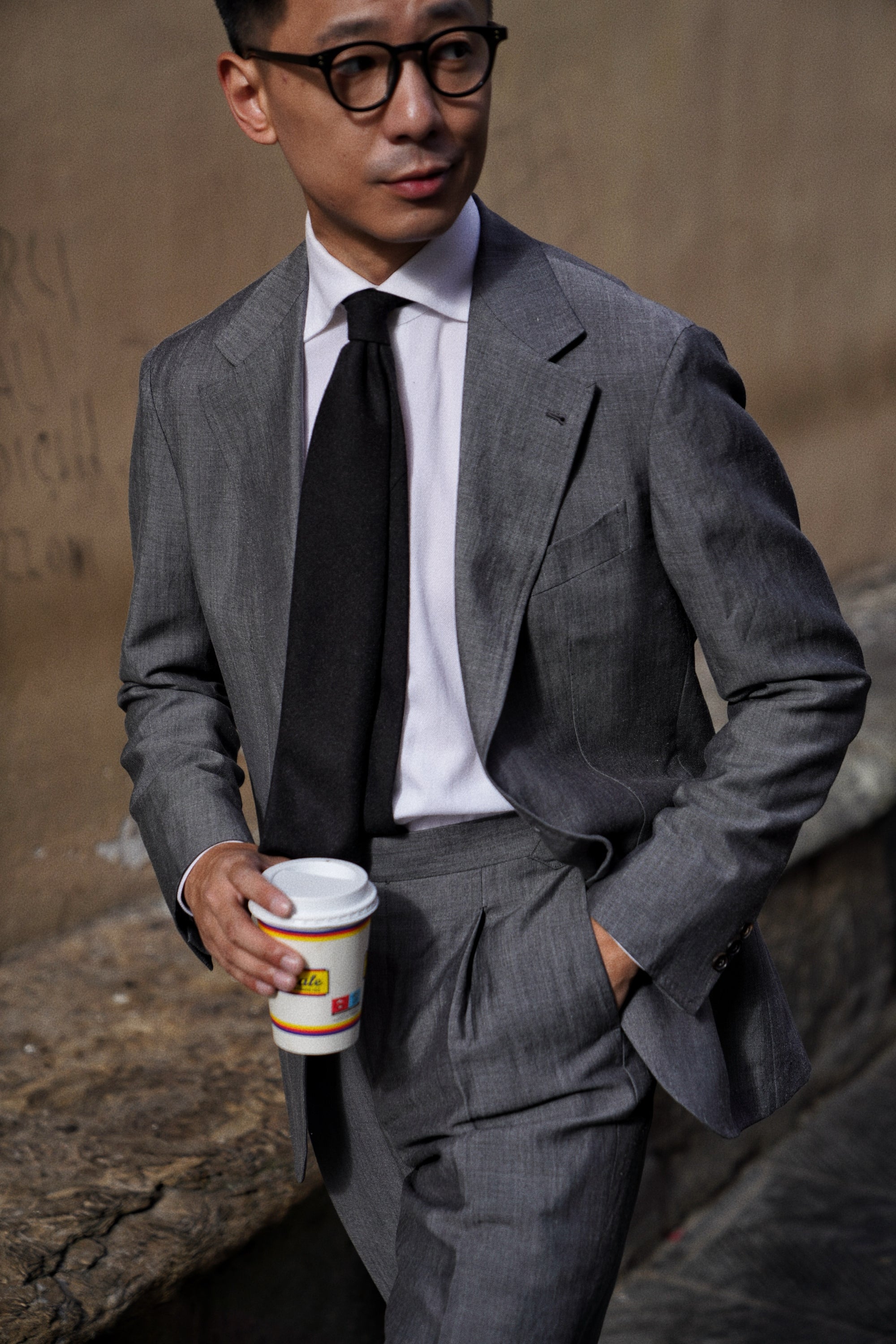MTO Shark Grey Wool Linen Silk Suit