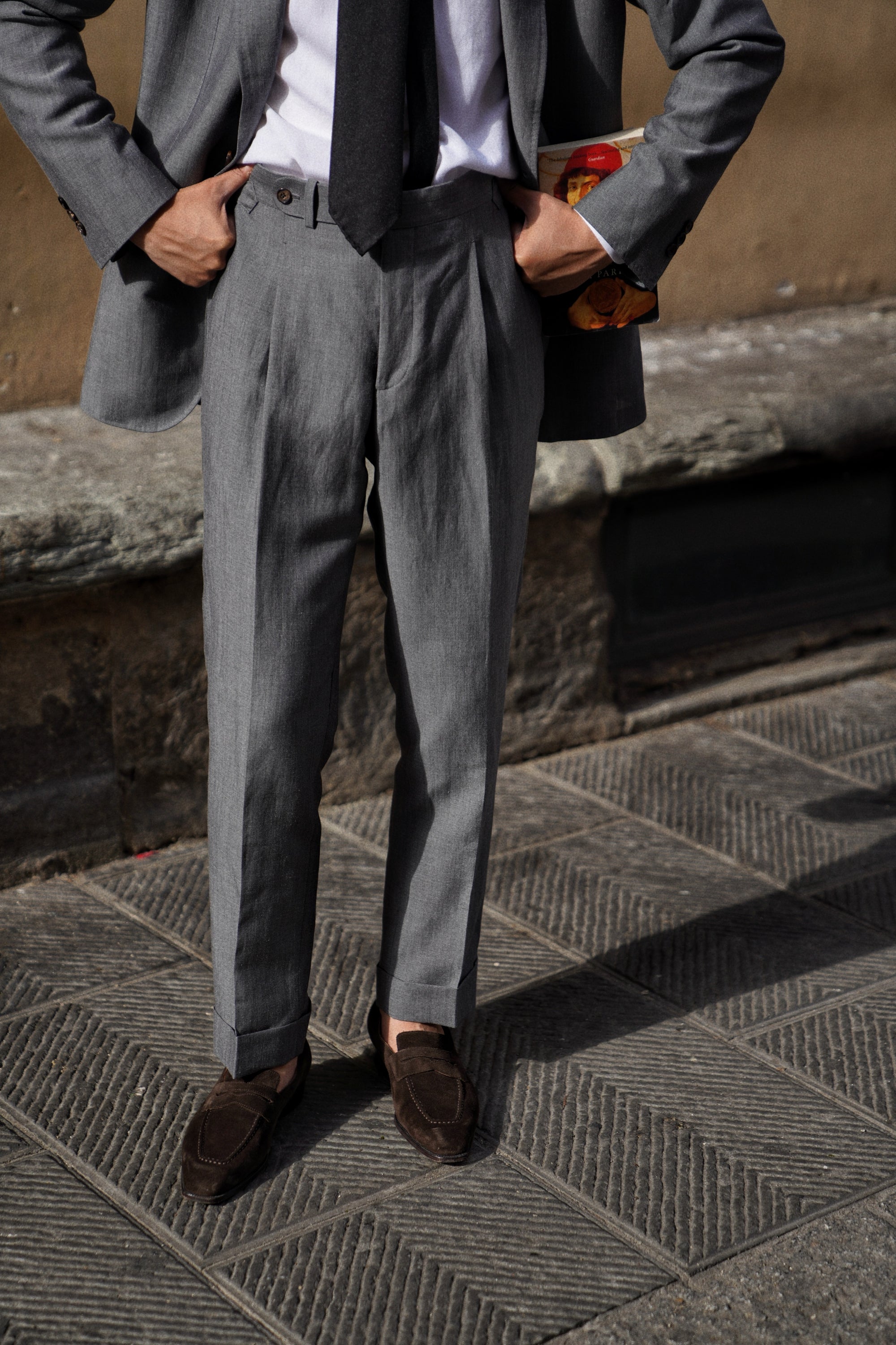 MTO Shark Grey Wool Linen Silk Suit