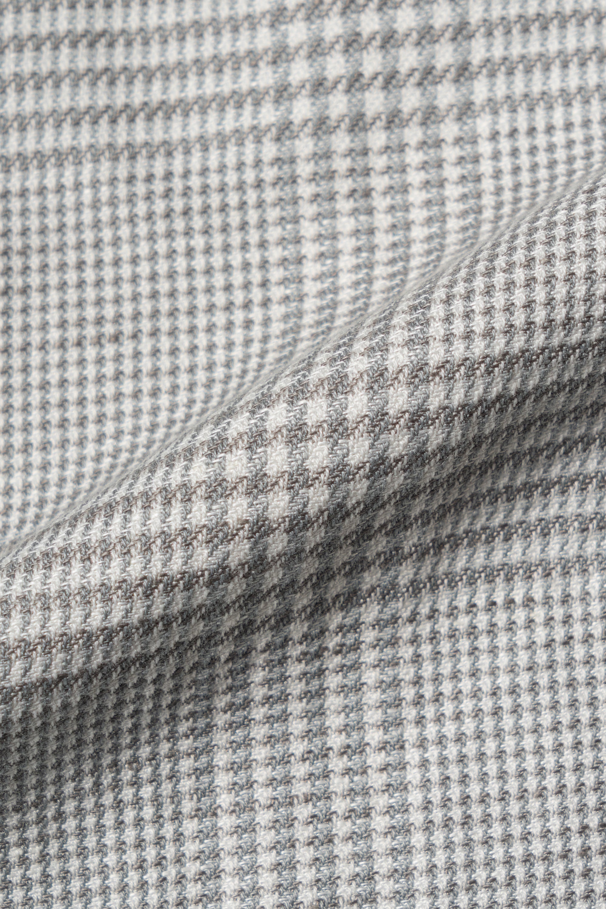 Grey Glen Check Silk Linen Cotton Mandarin Jacket