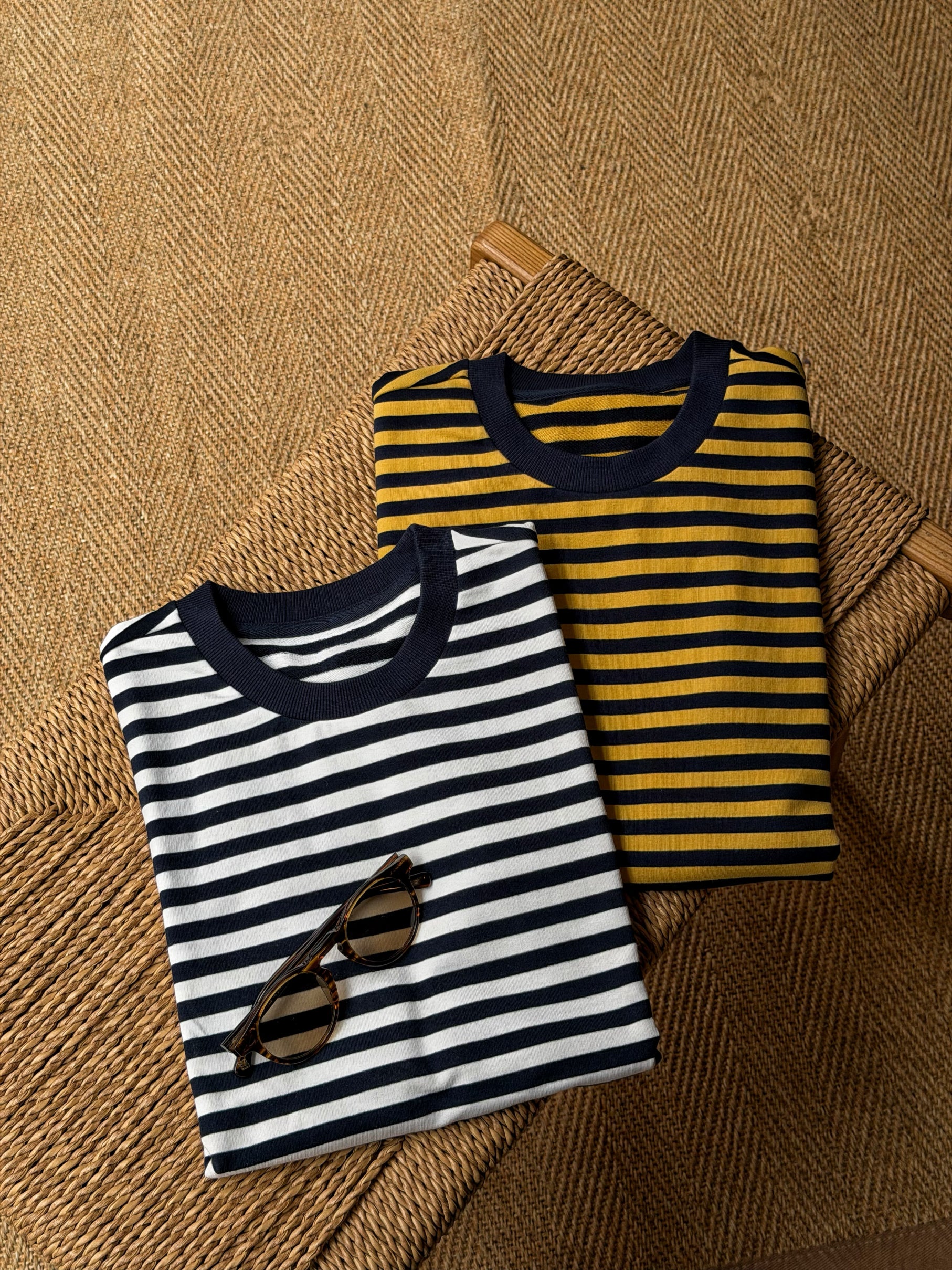 “Final Week” Short Sleeve Narrow Stripe Breton Top