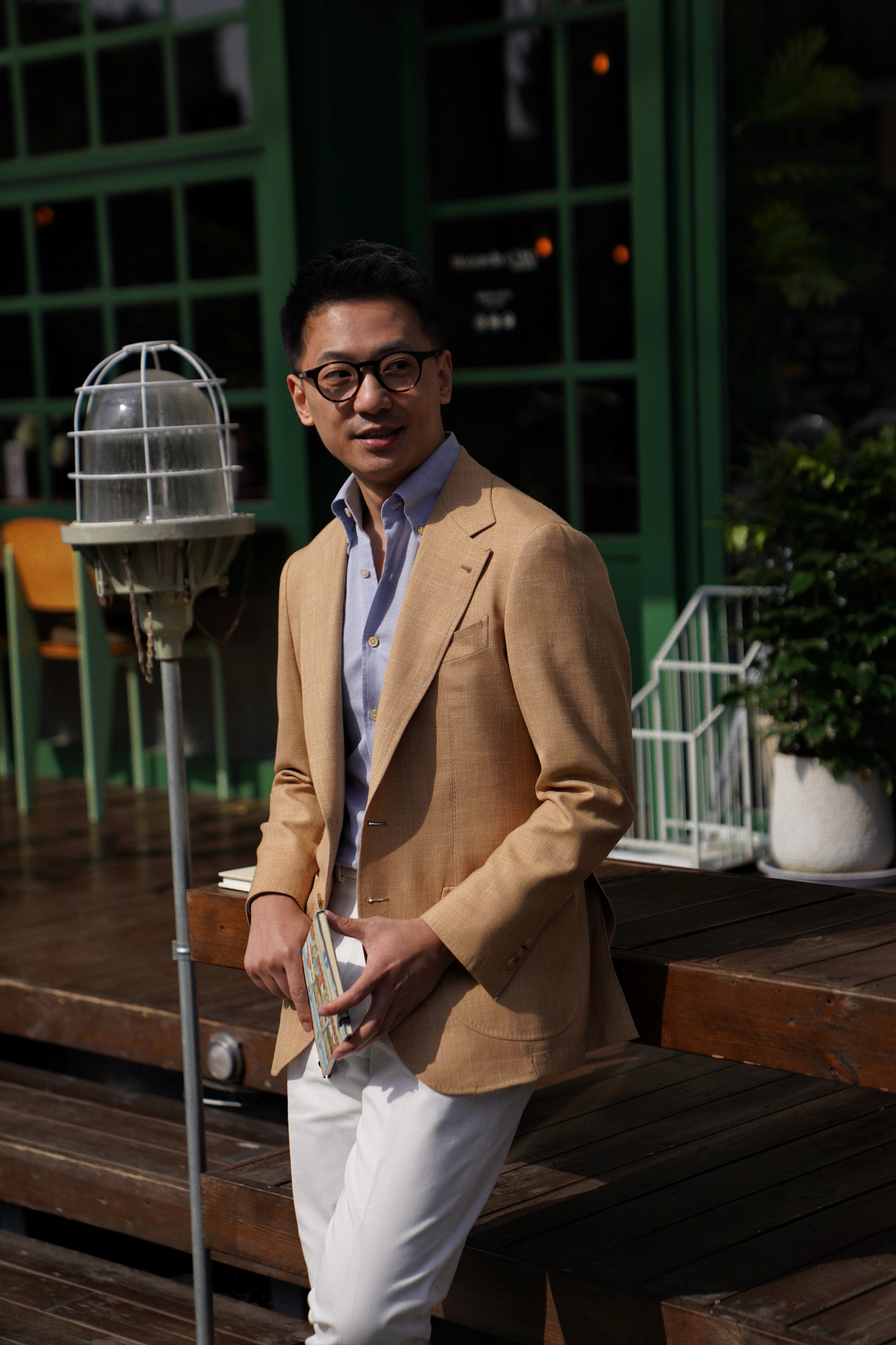 MTO Apricot Silk Linen Wool Jacket #767