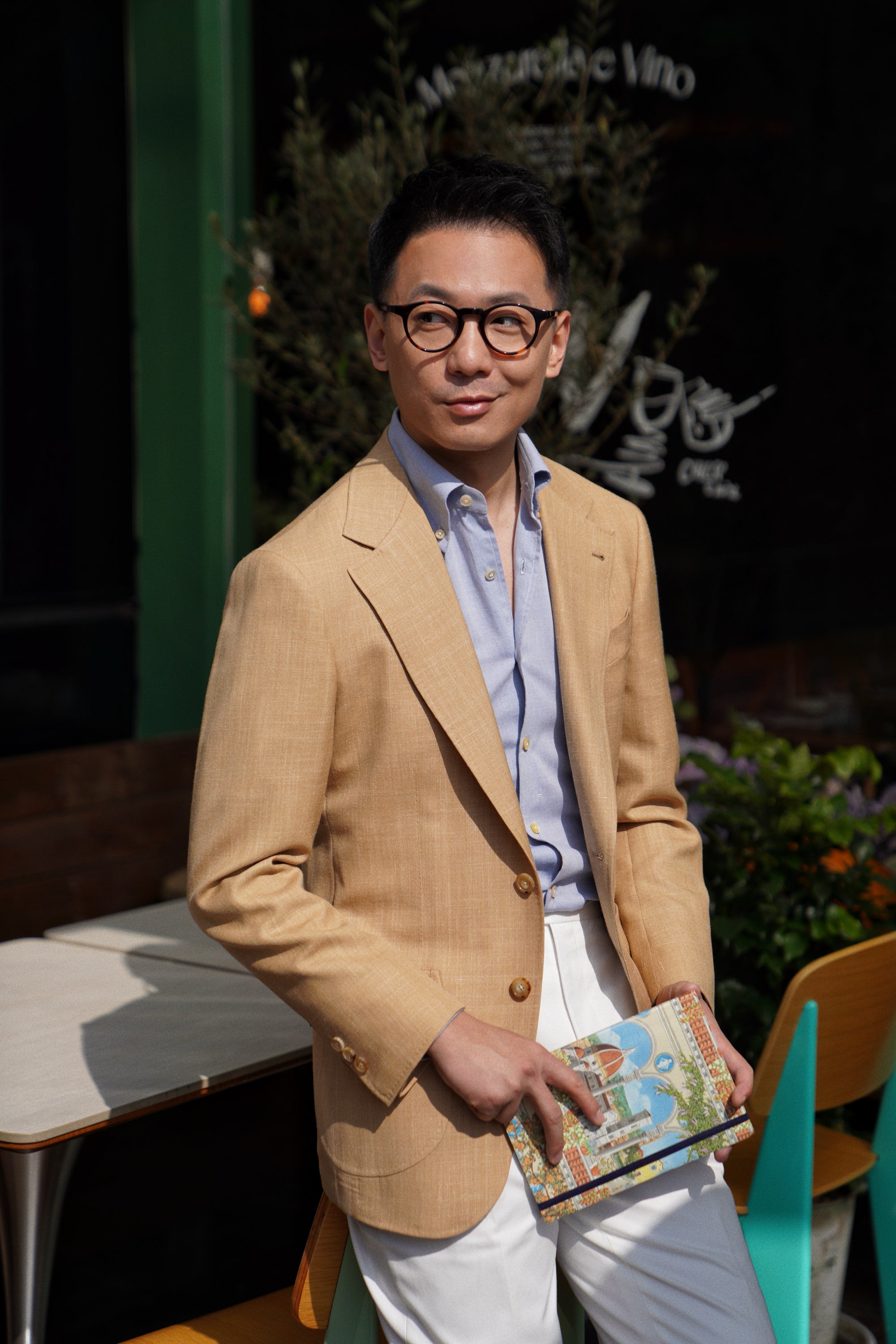 MTO Apricot Silk Linen Wool Jacket #767
