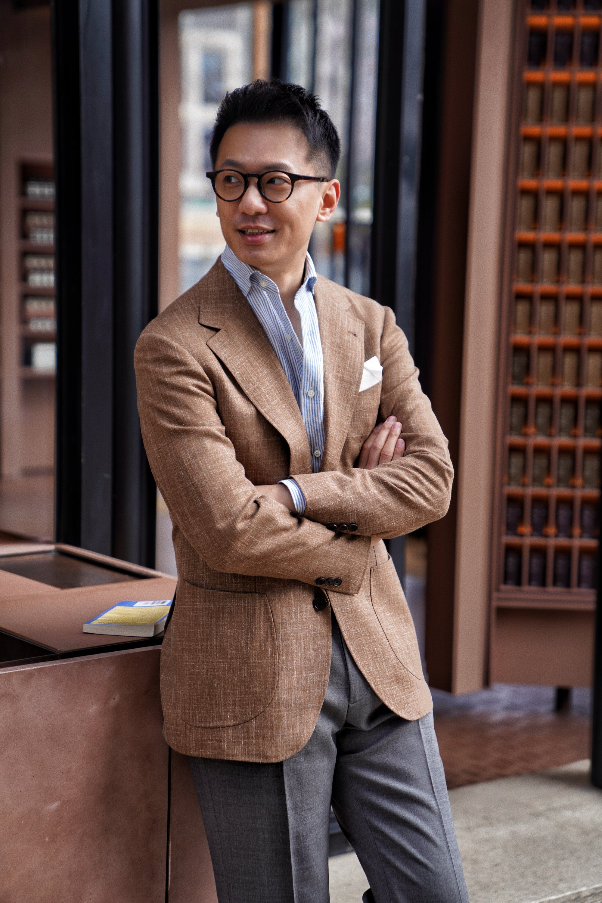 MTO Tangerine Silk Linen Wool Jacket #766