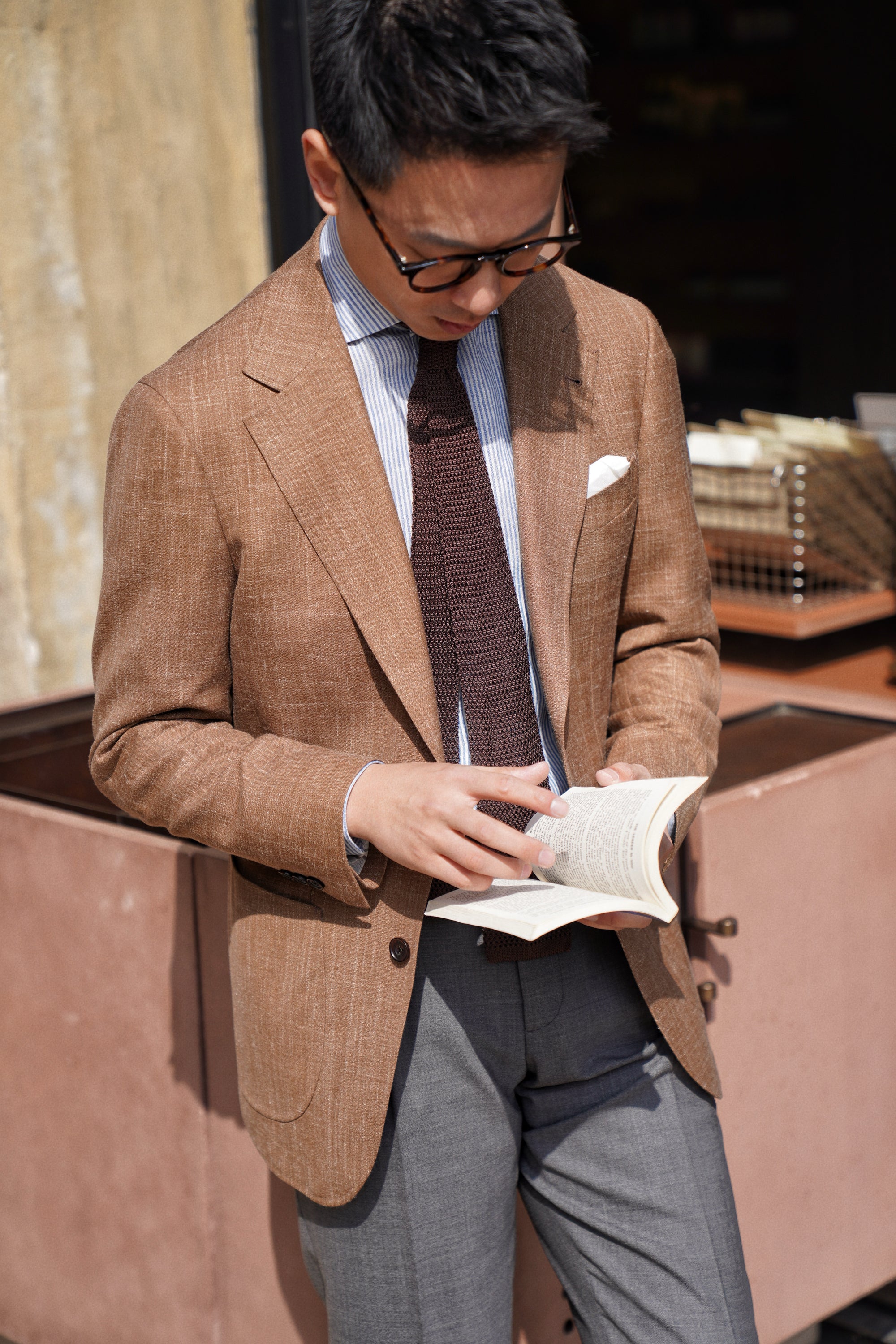MTO Tangerine Silk Linen Wool Jacket #766