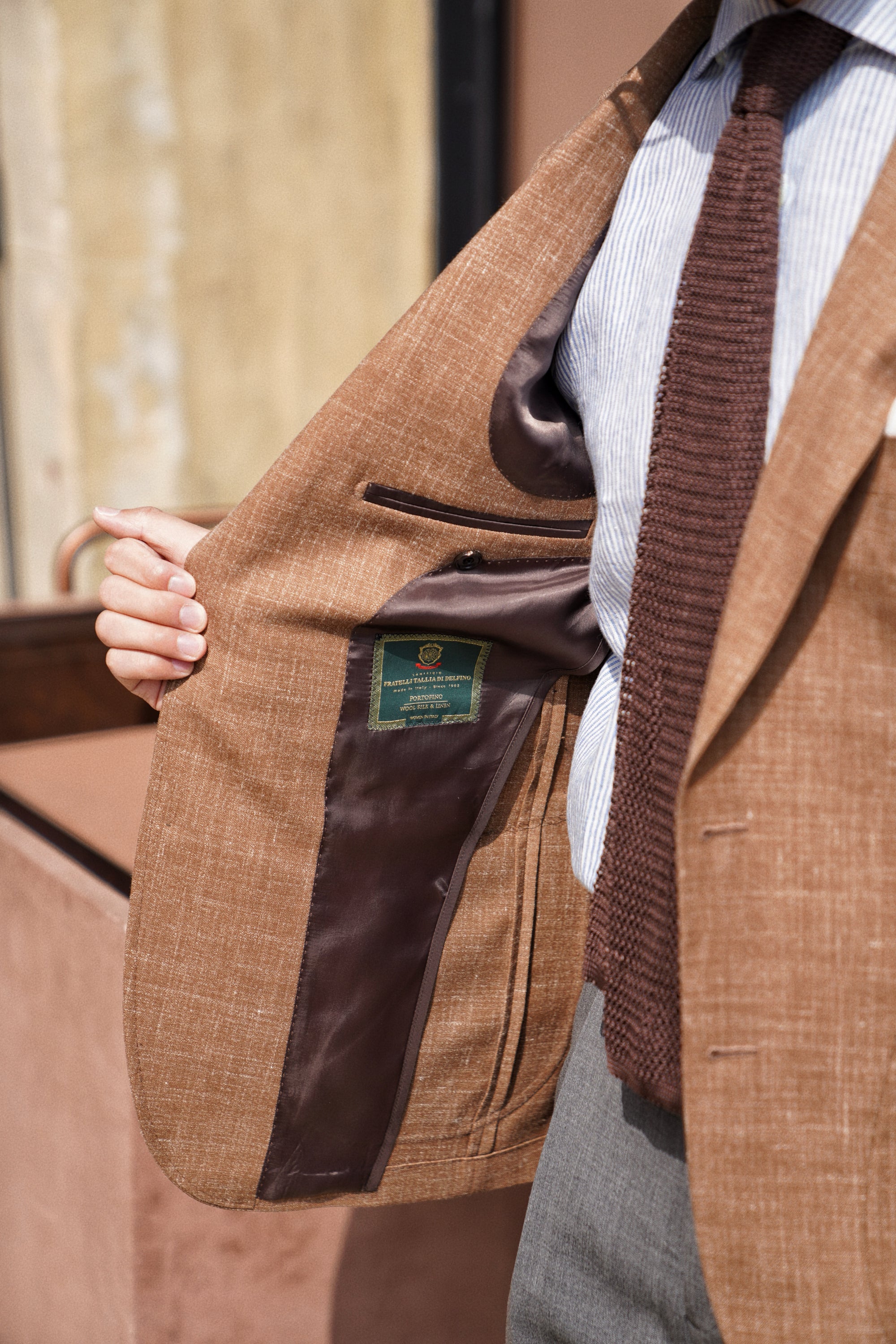 MTO Tangerine Silk Linen Wool Jacket #766