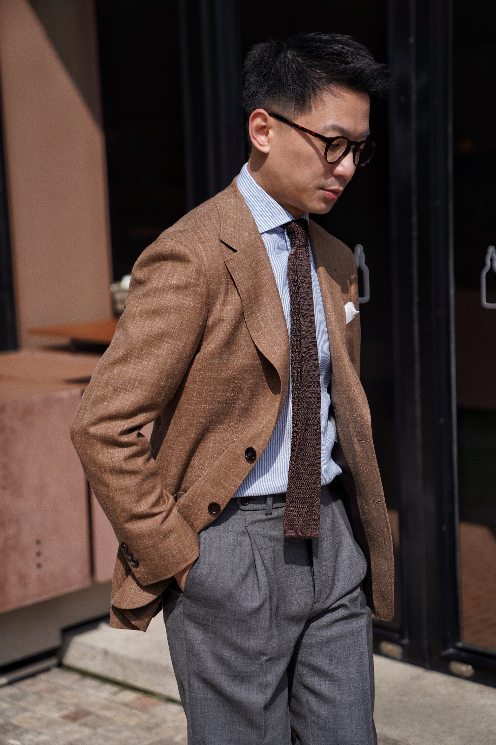 MTO Tangerine Silk Linen Wool Jacket #766