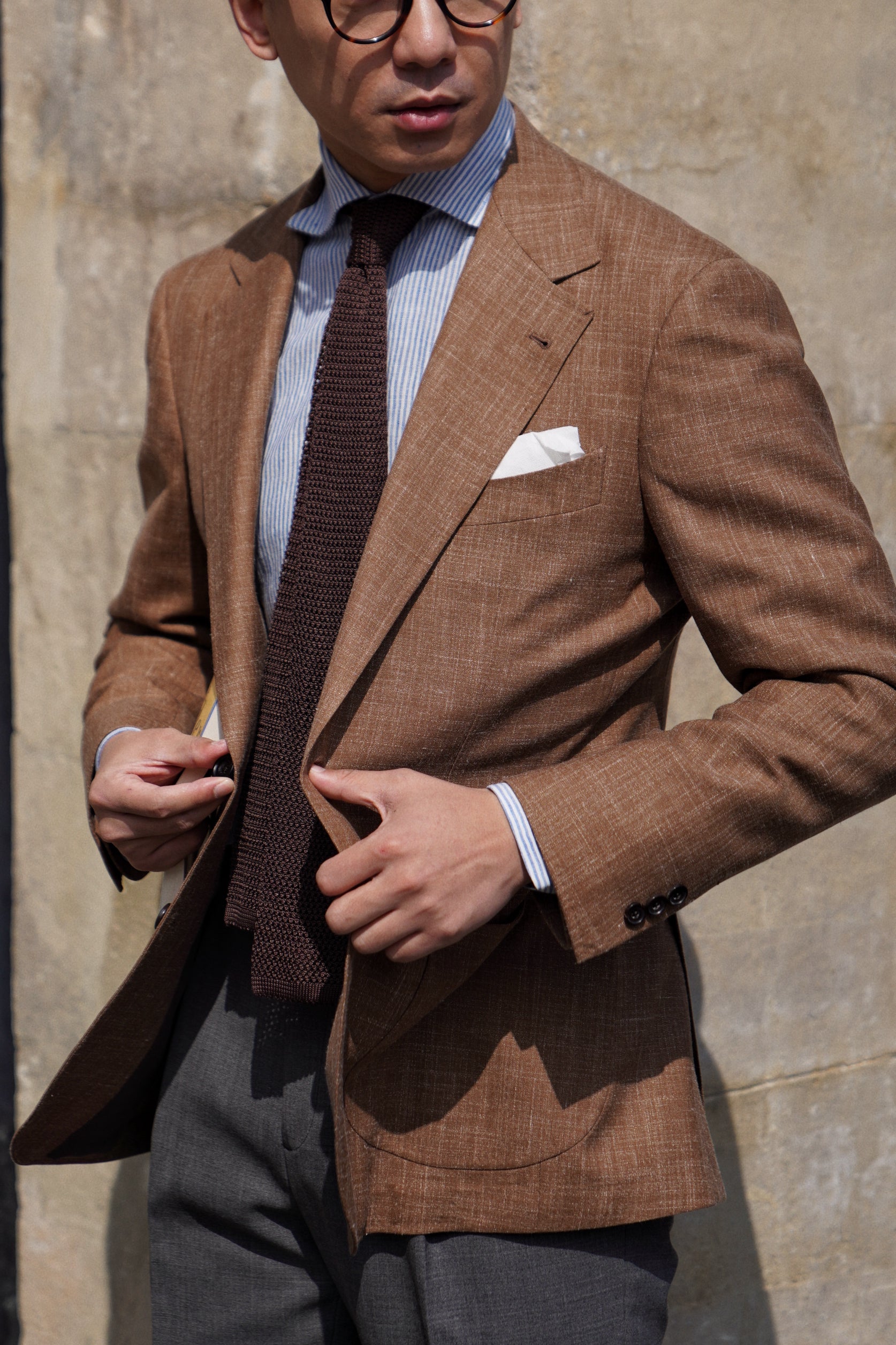 MTO Tangerine Silk Linen Wool Jacket #766