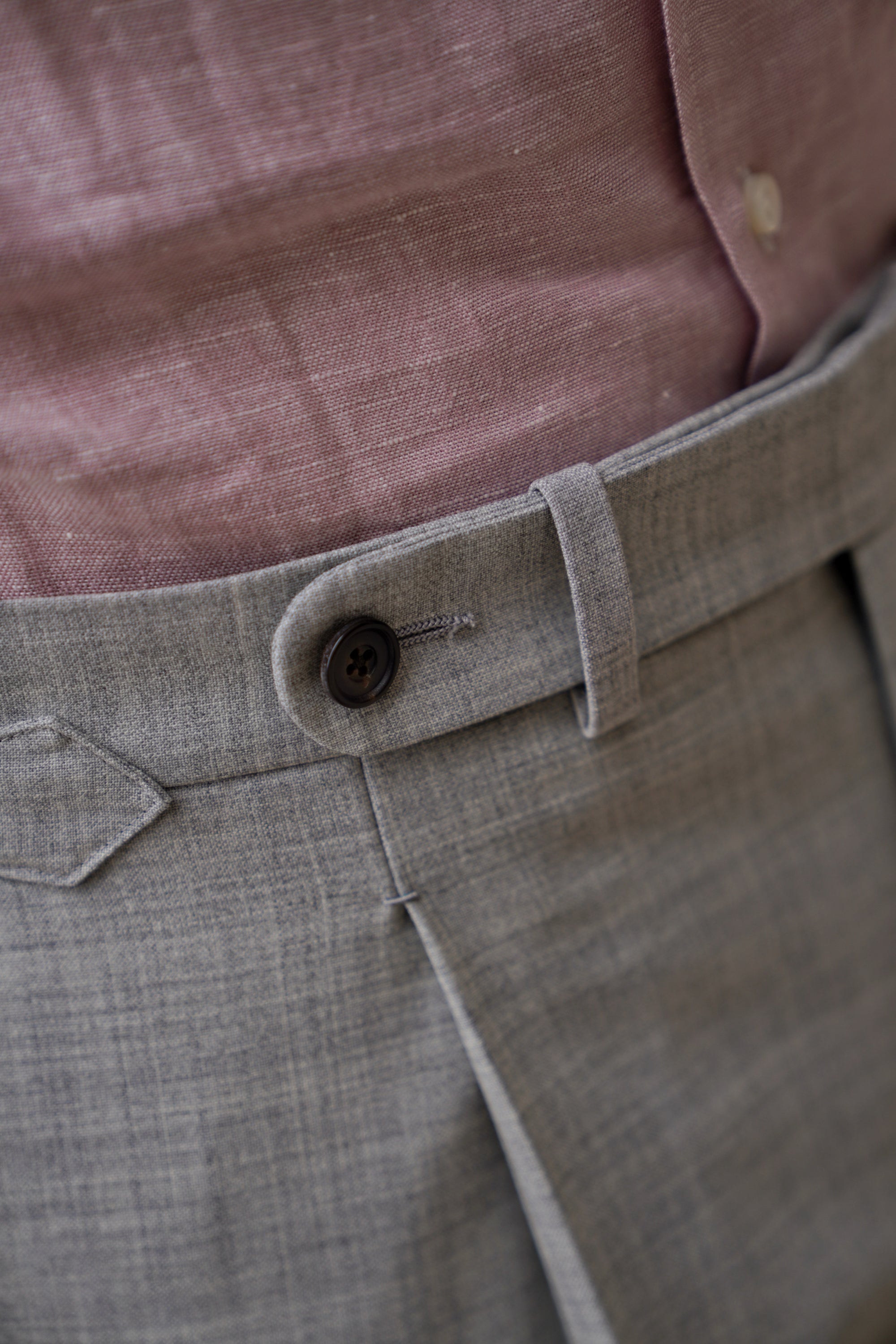 Light Grey High Twist Wool Trousers #143