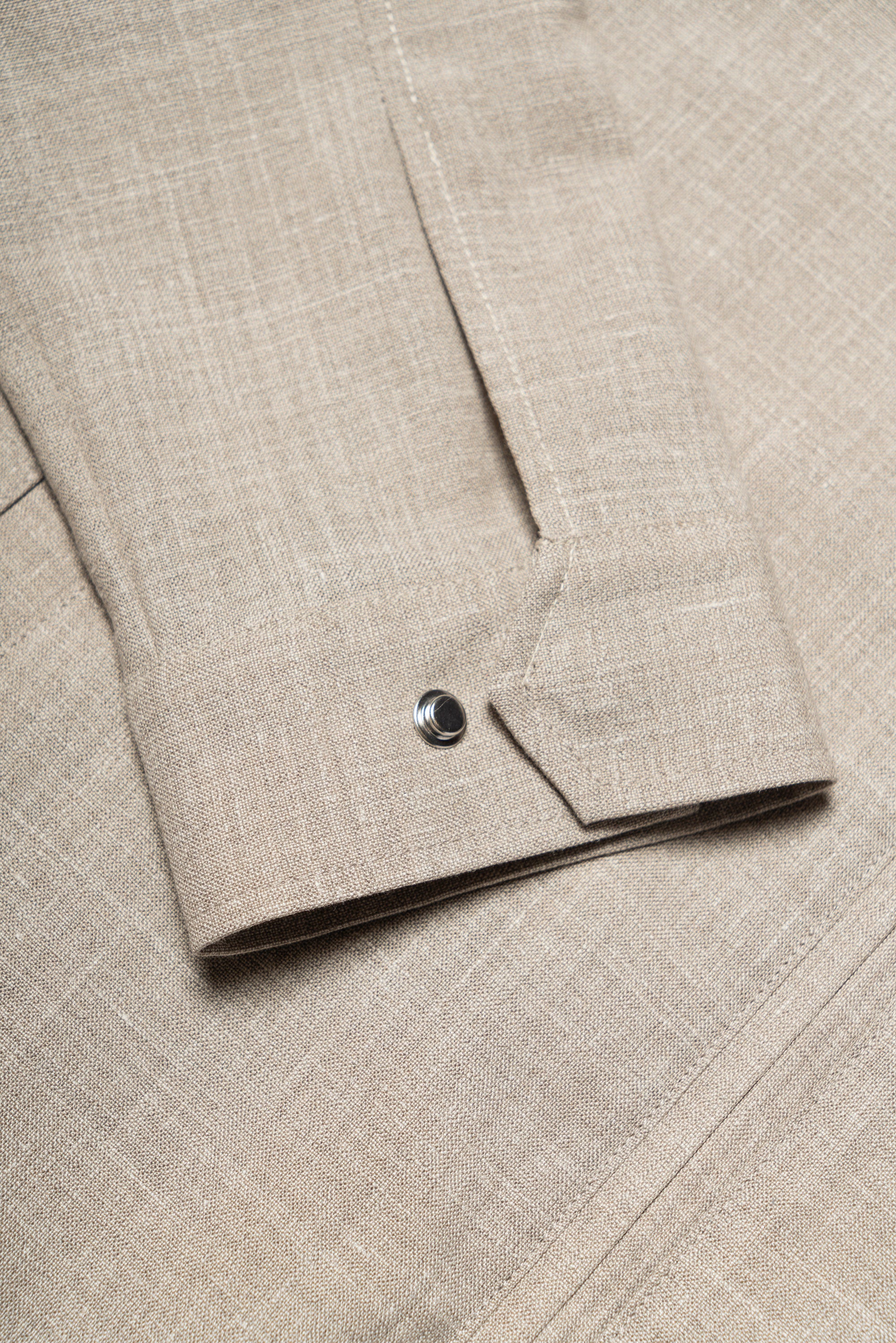 Sand Silk Linen Wool Bomber Jacket #264