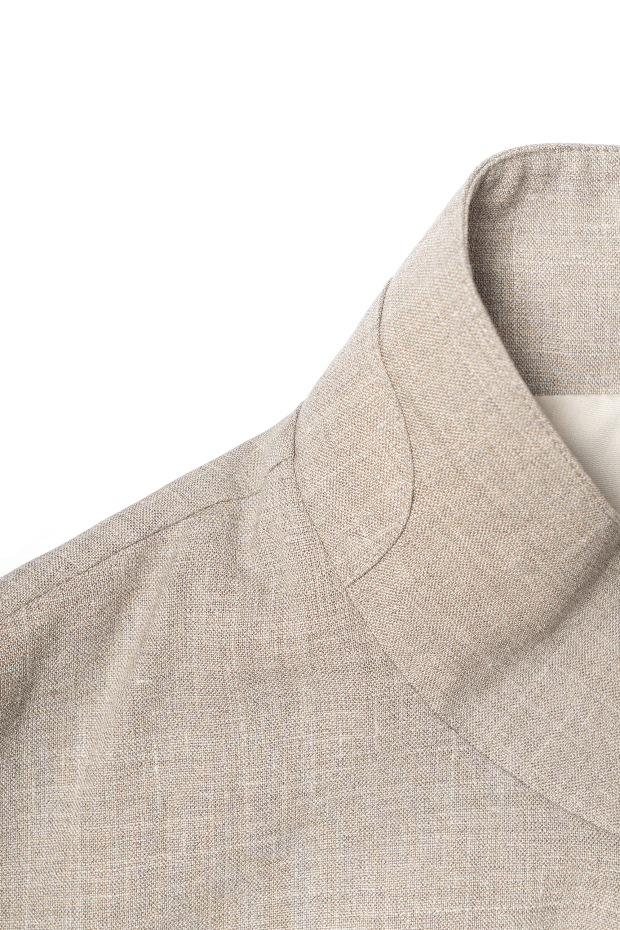 Sand Silk Linen Wool Bomber Jacket #264