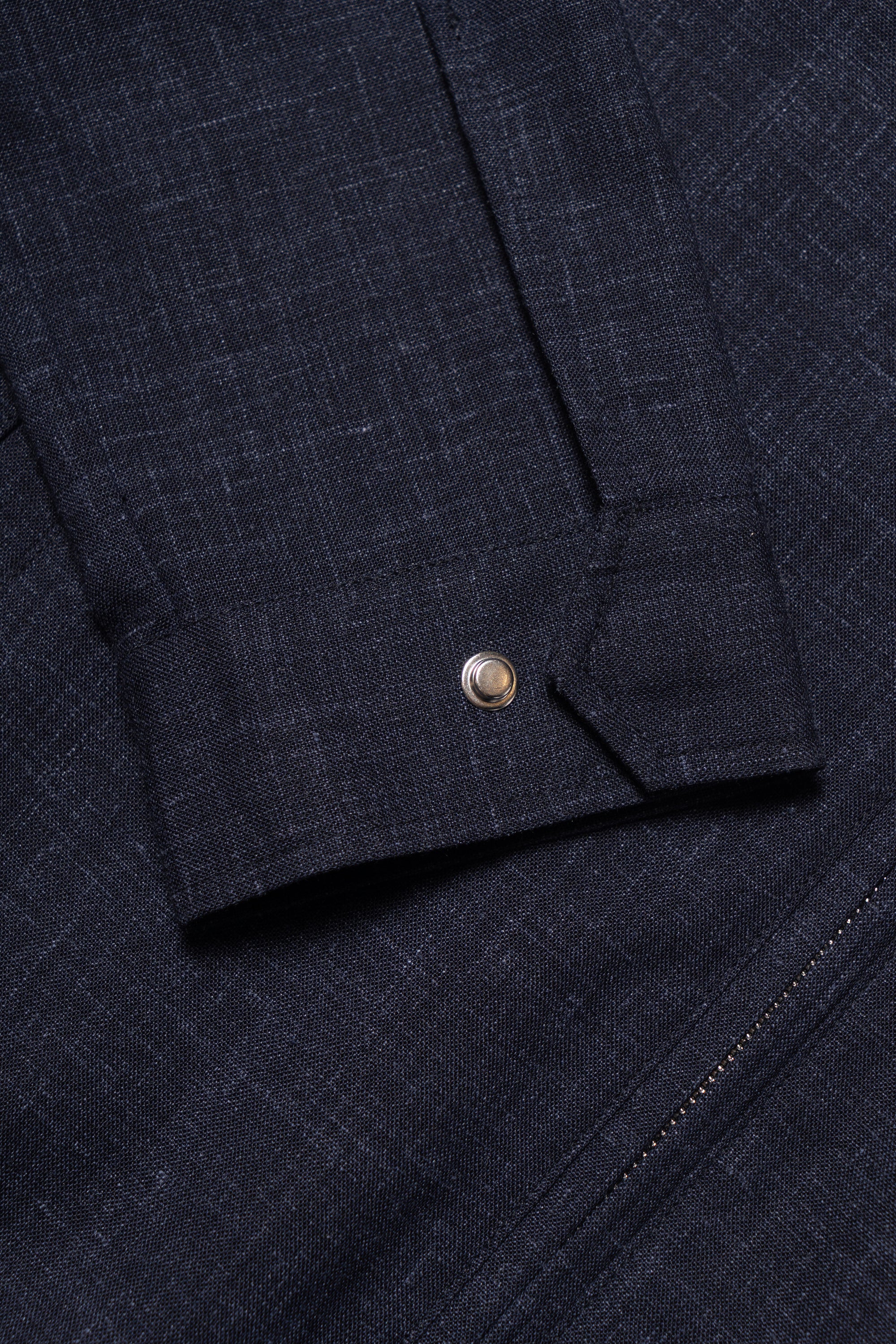 Navy Silk Linen Wool Bomber Jacket #263