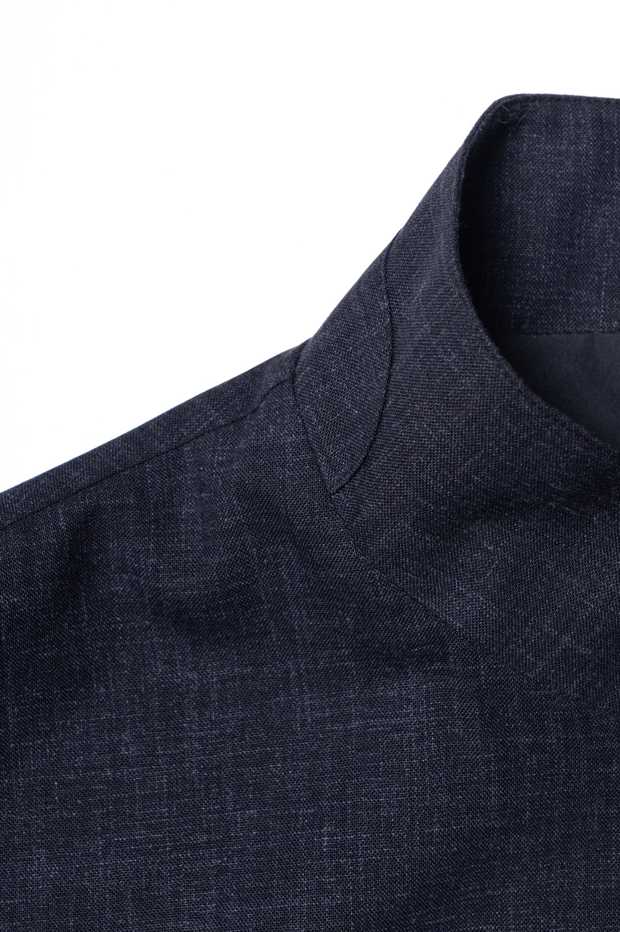 Navy Silk Linen Wool Bomber Jacket #263