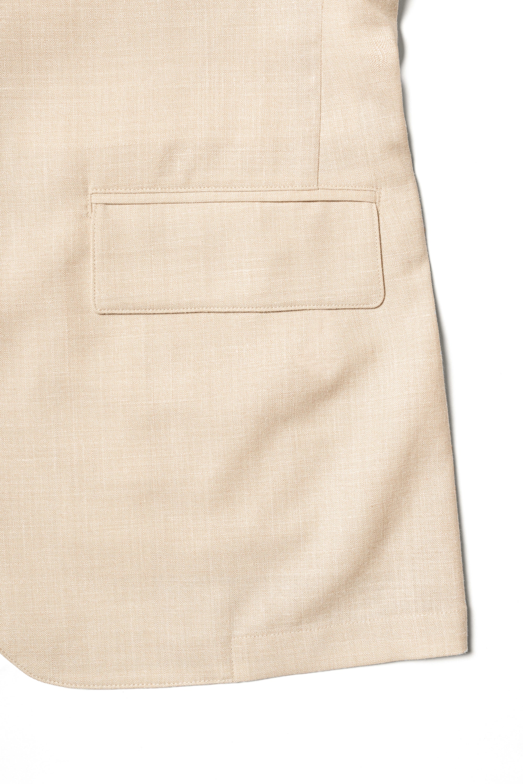 Beige Silk Linen Wool Earl Jacket #265