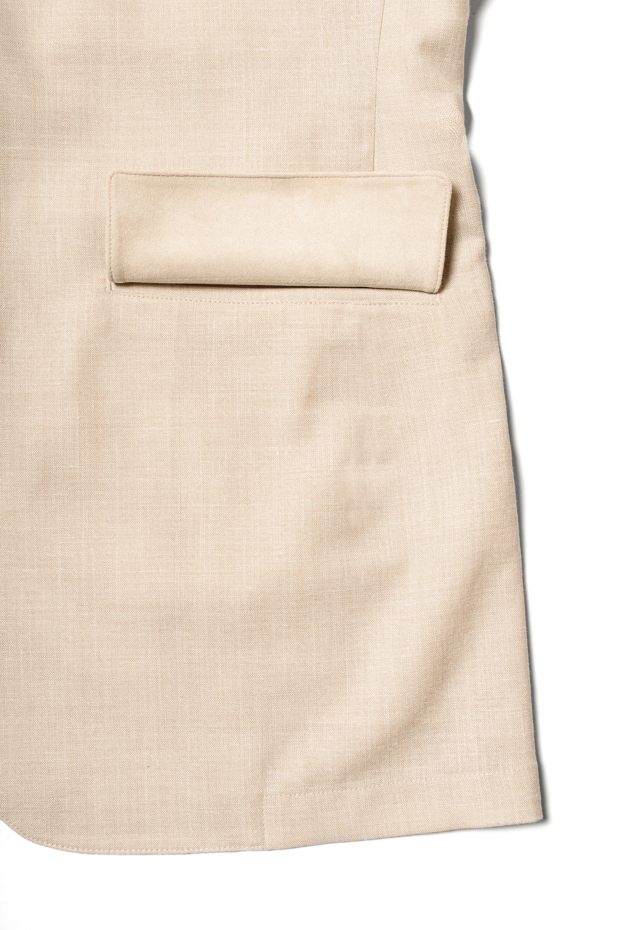 Beige Silk Linen Wool Earl Jacket #265