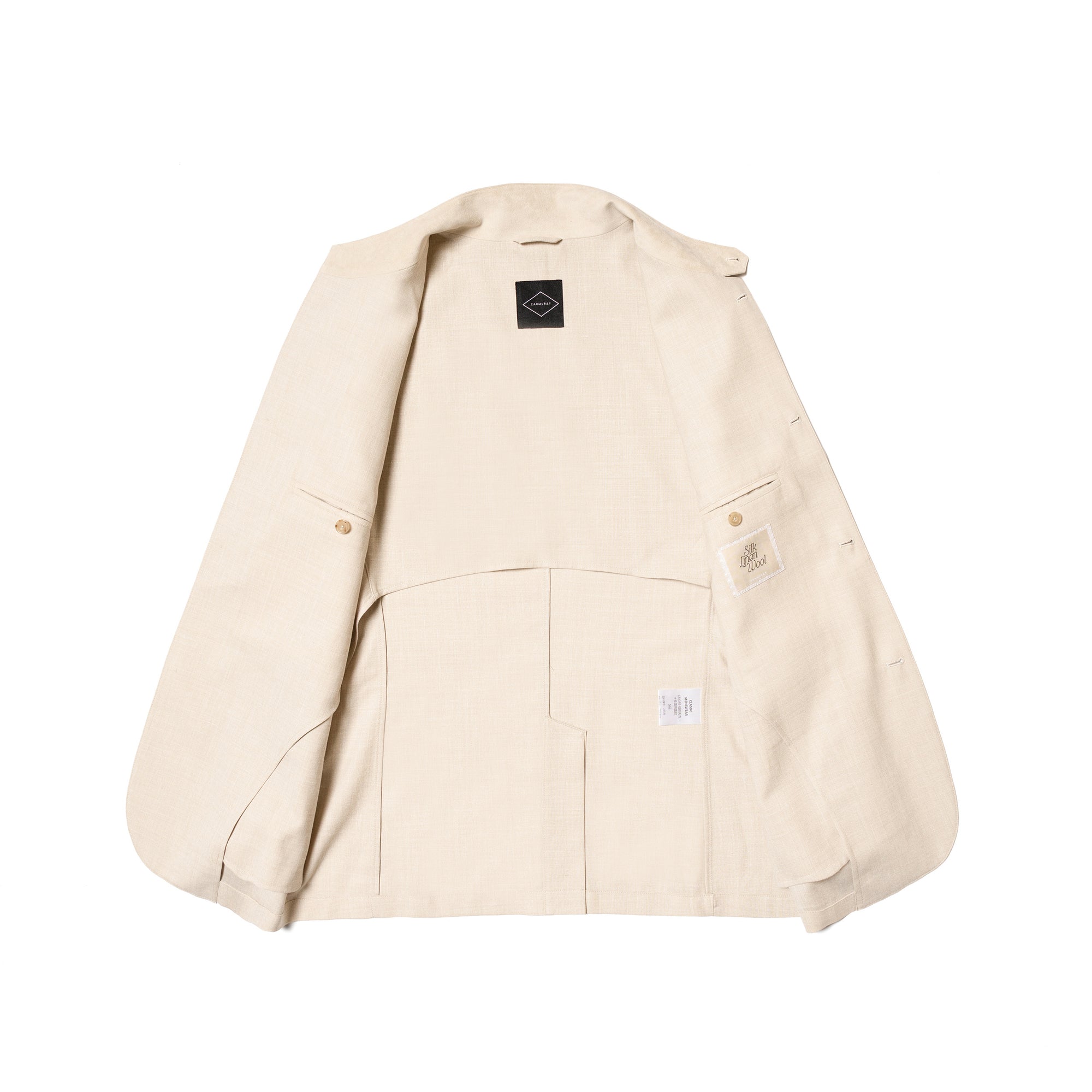 Beige Silk Linen Wool Earl Jacket #265