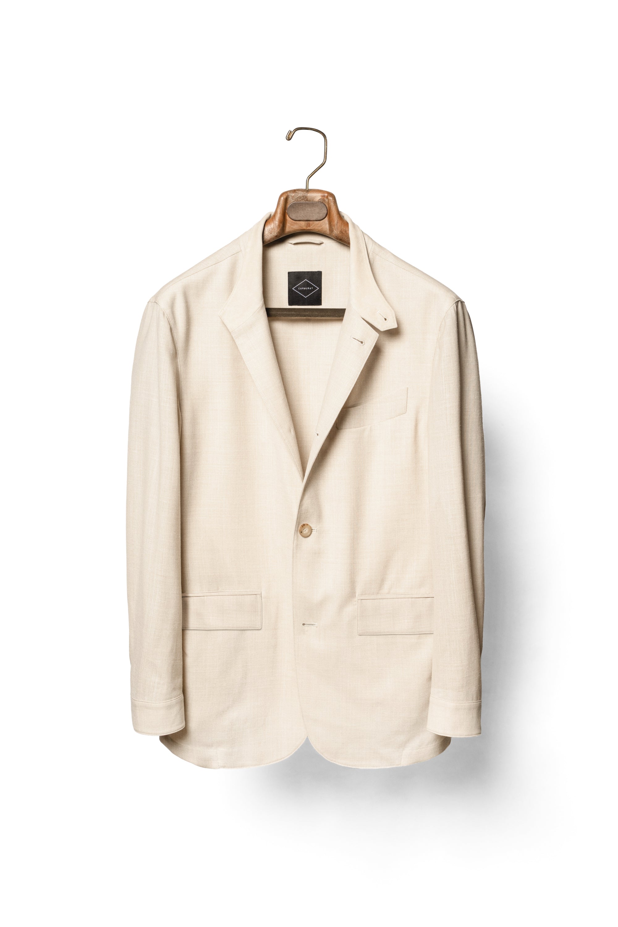 Beige Silk Linen Wool Earl Jacket #265