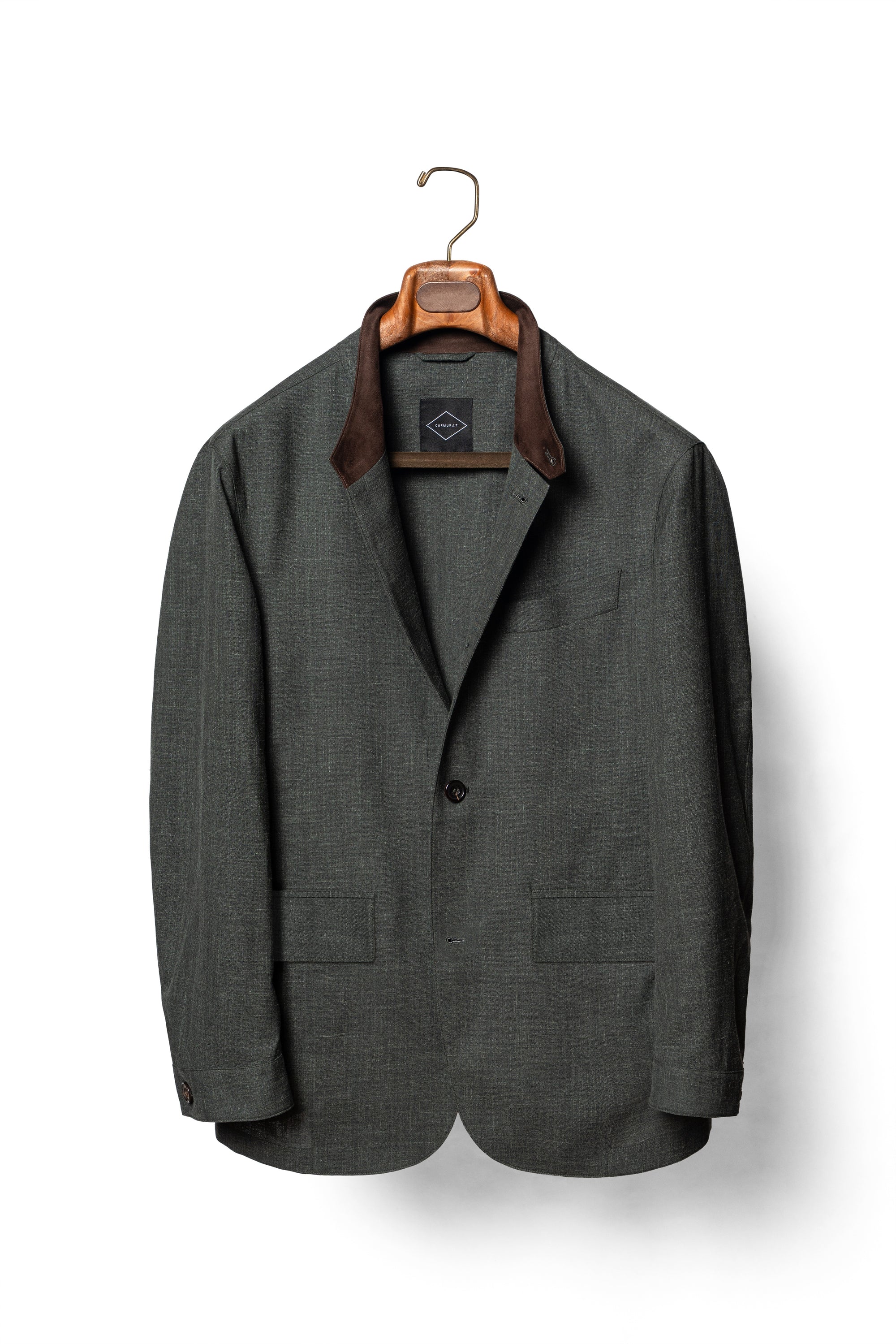 Turquoise Silk Linen Wool Earl Jacket #260