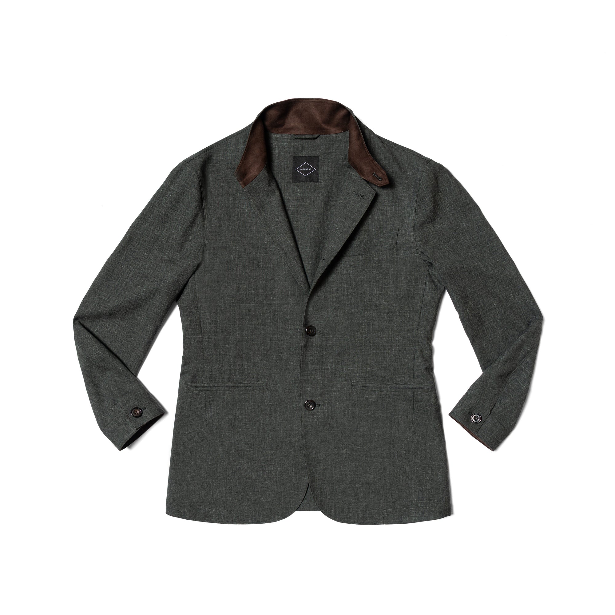 Turquoise Silk Linen Wool Earl Jacket #260