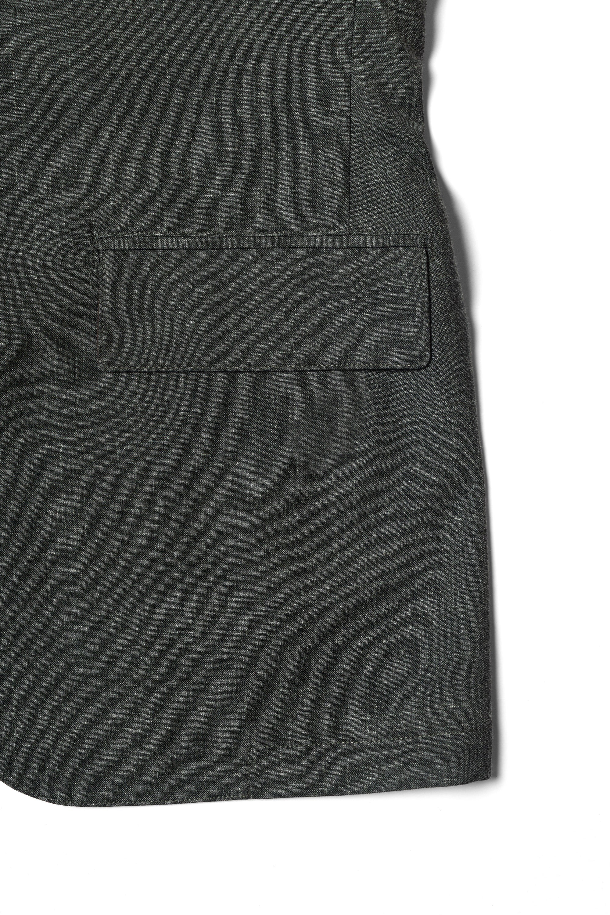 Turquoise Silk Linen Wool Earl Jacket #260