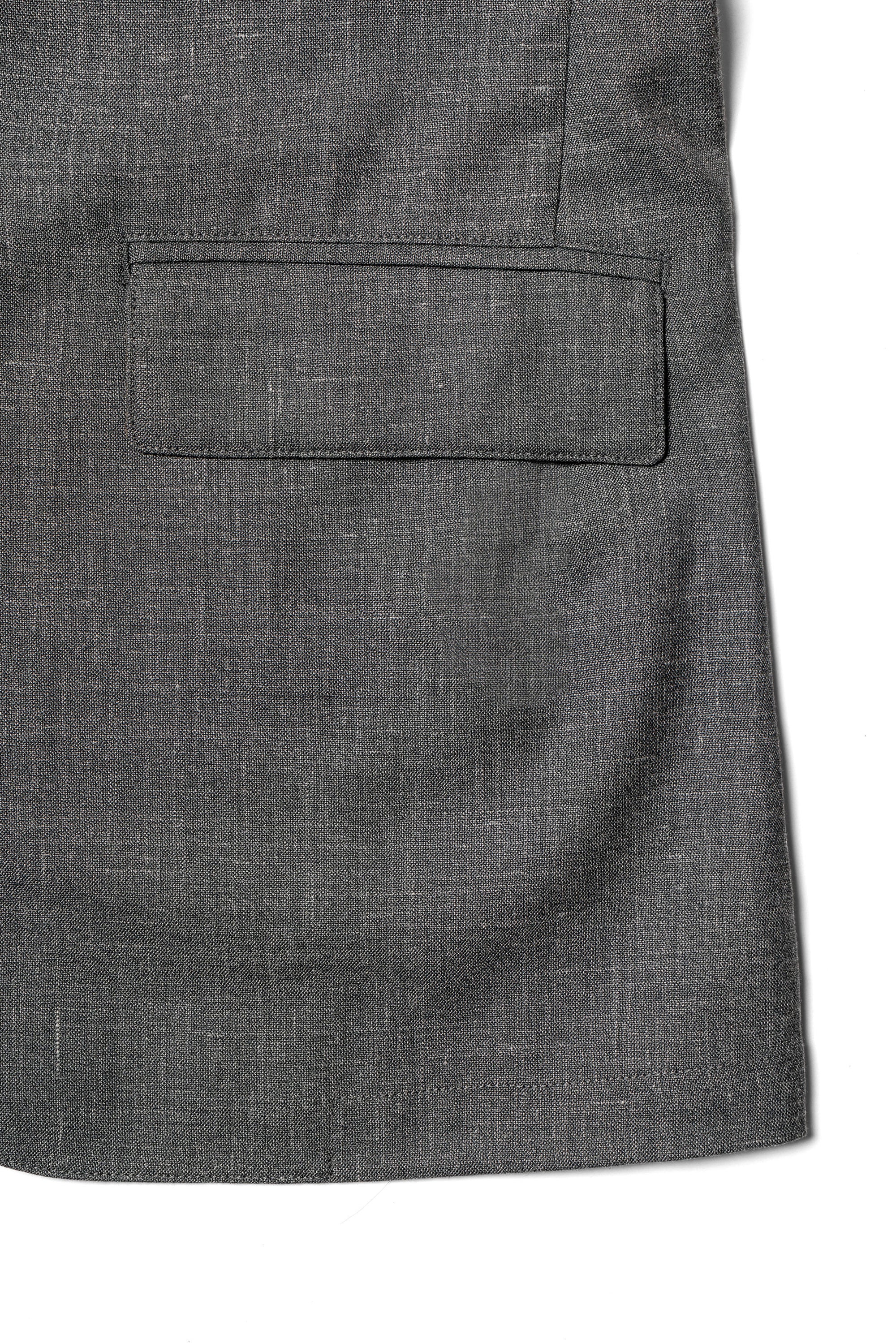 Mid Grey Silk Linen Wool Earl Jacket #261