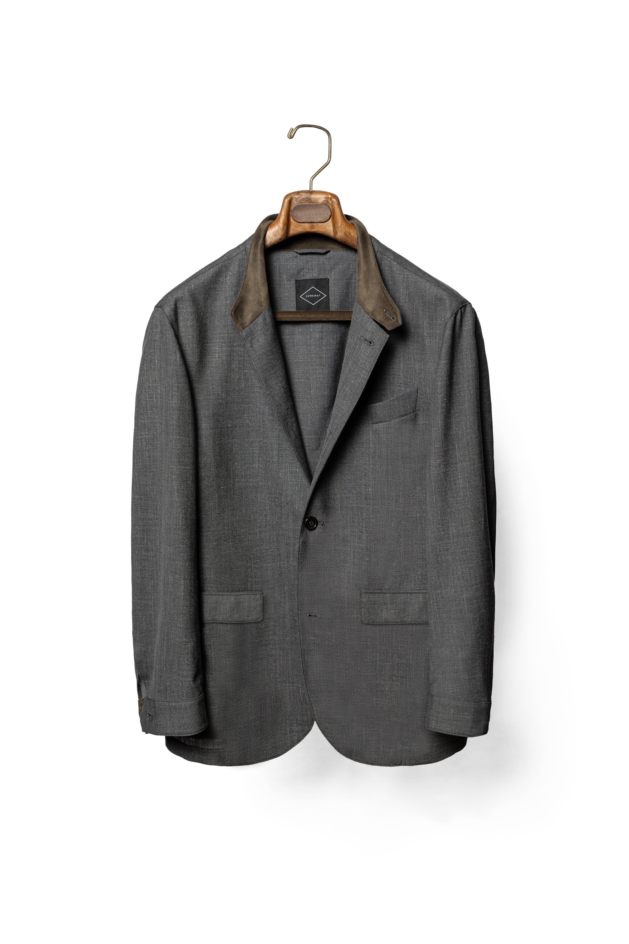 Mid Grey Silk Linen Wool Earl Jacket #261