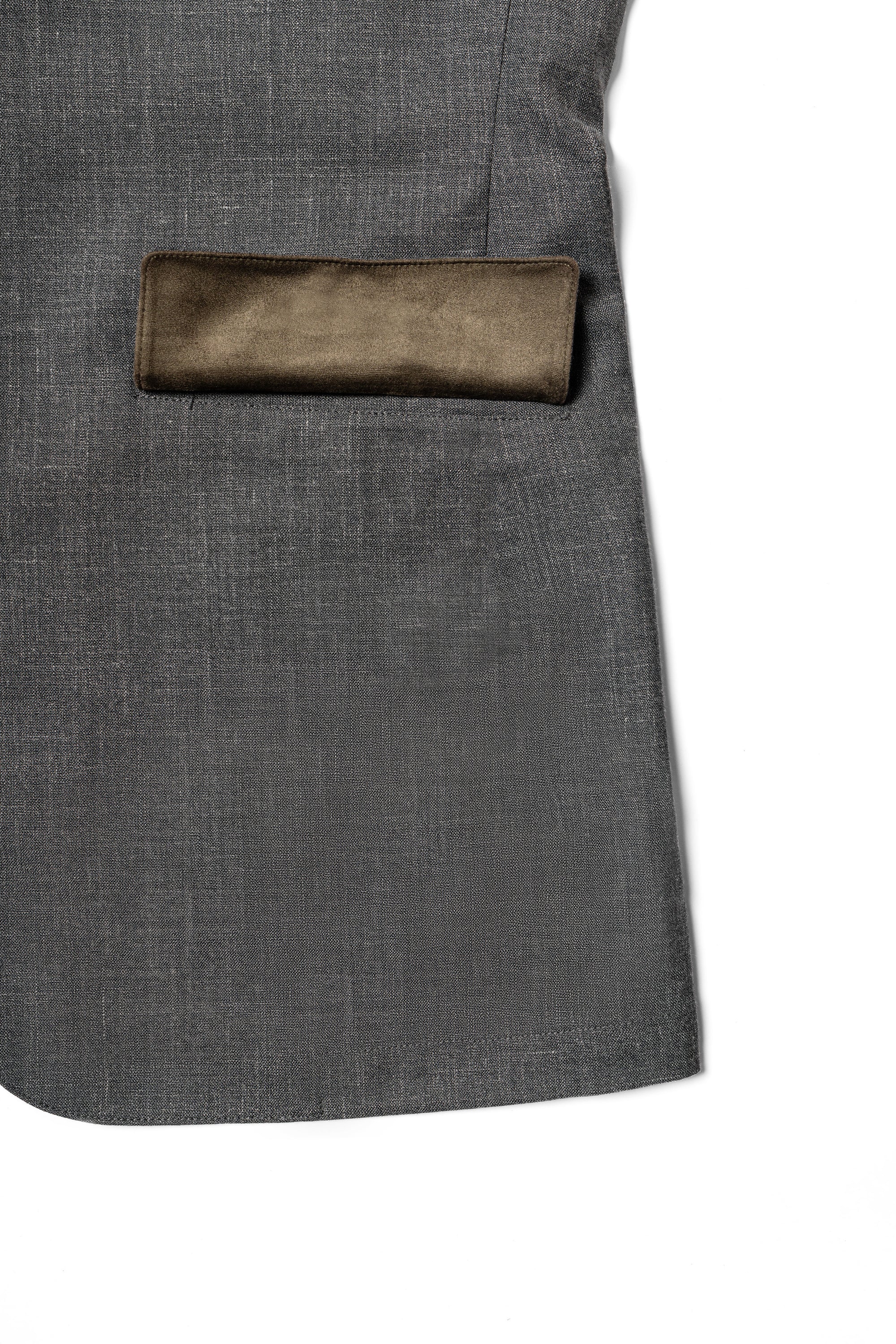 Mid Grey Silk Linen Wool Earl Jacket #261