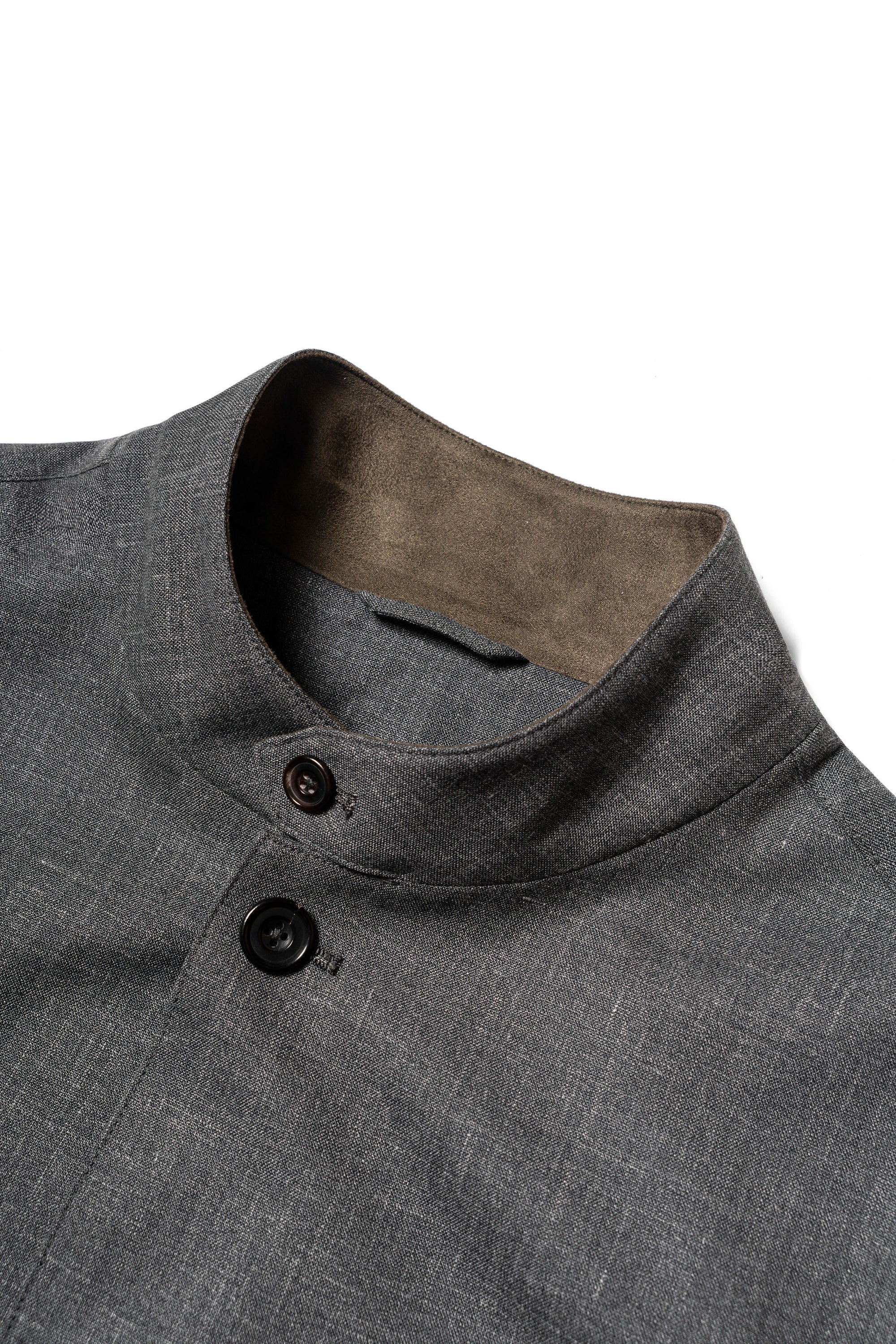 Mid Grey Silk Linen Wool Earl Jacket #261