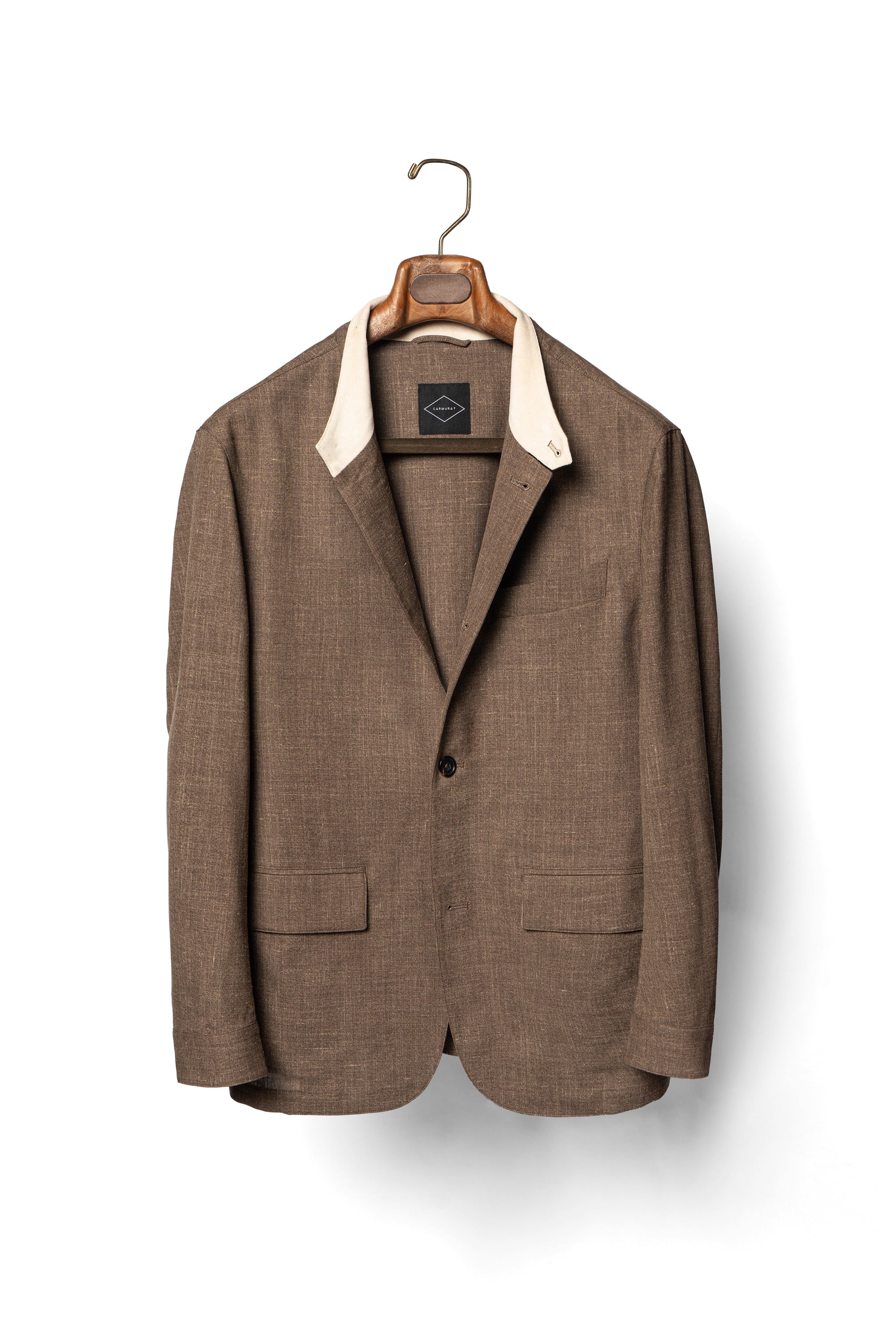 Brown Silk Linen Wool Earl Jacket #259