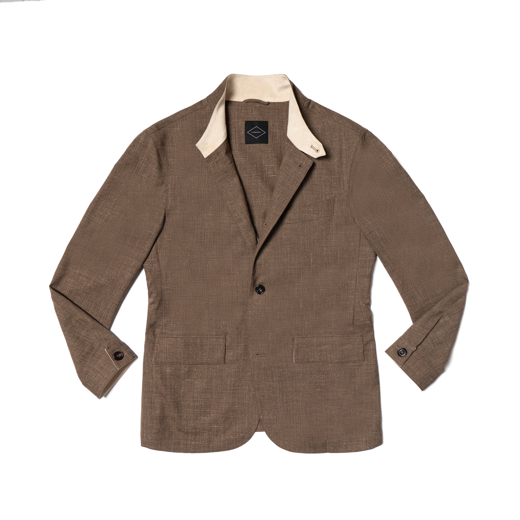 Brown Silk Linen Wool Earl Jacket #259