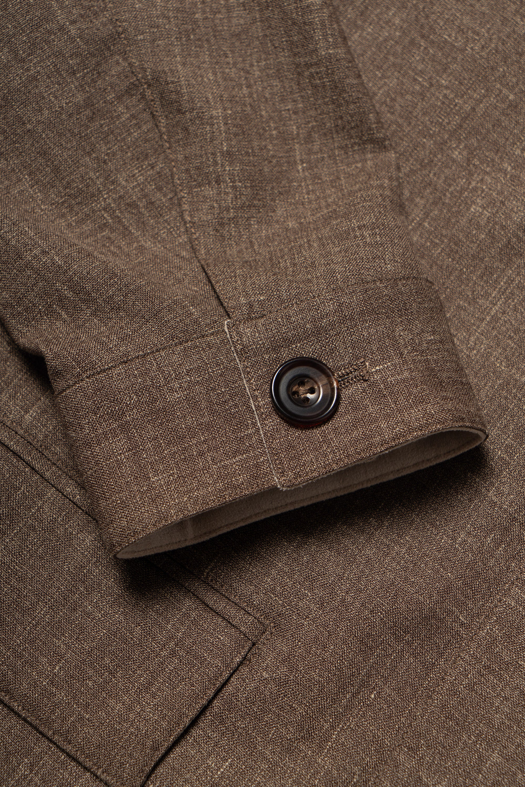 Brown Silk Linen Wool Earl Jacket #259