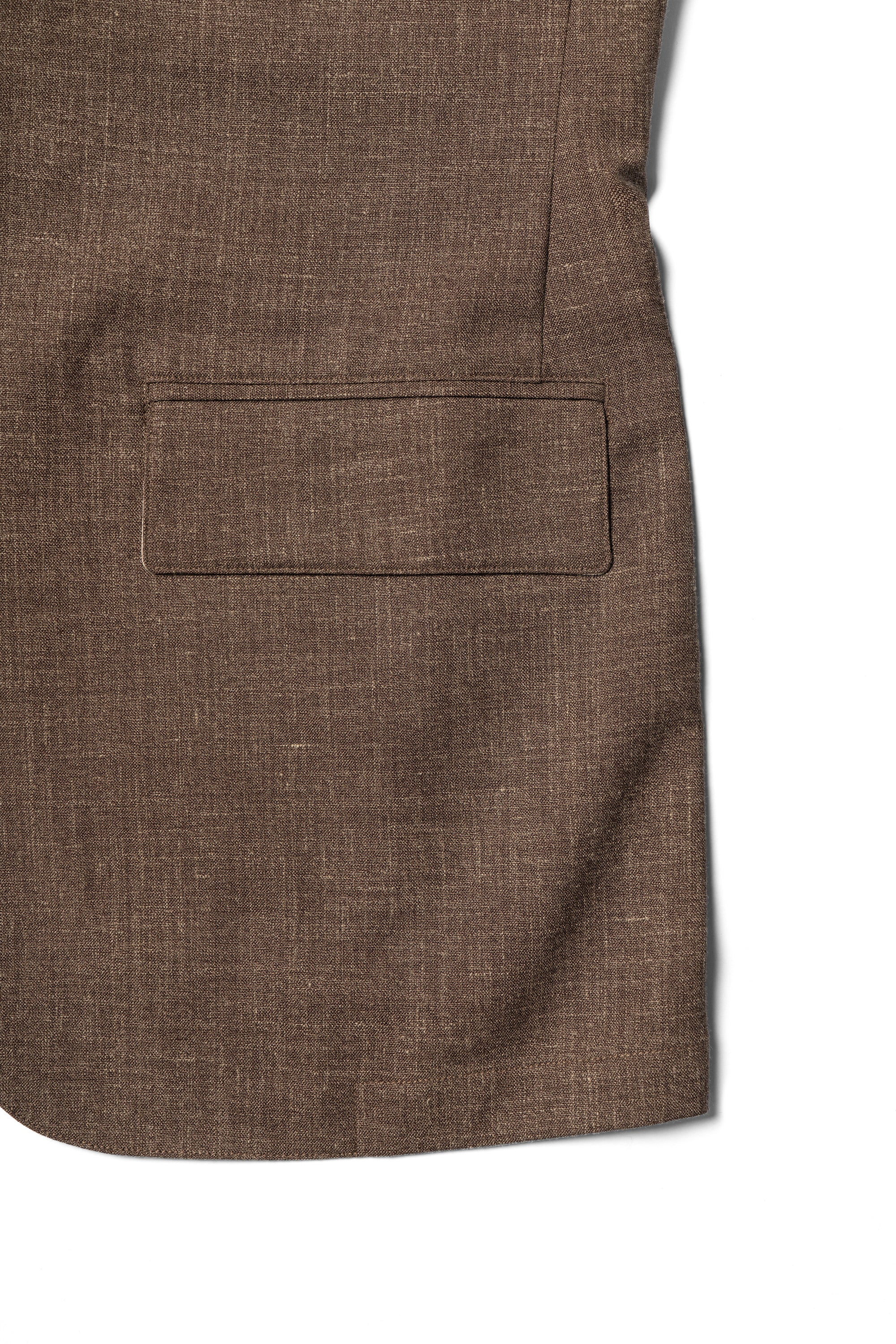 Brown Silk Linen Wool Earl Jacket #259