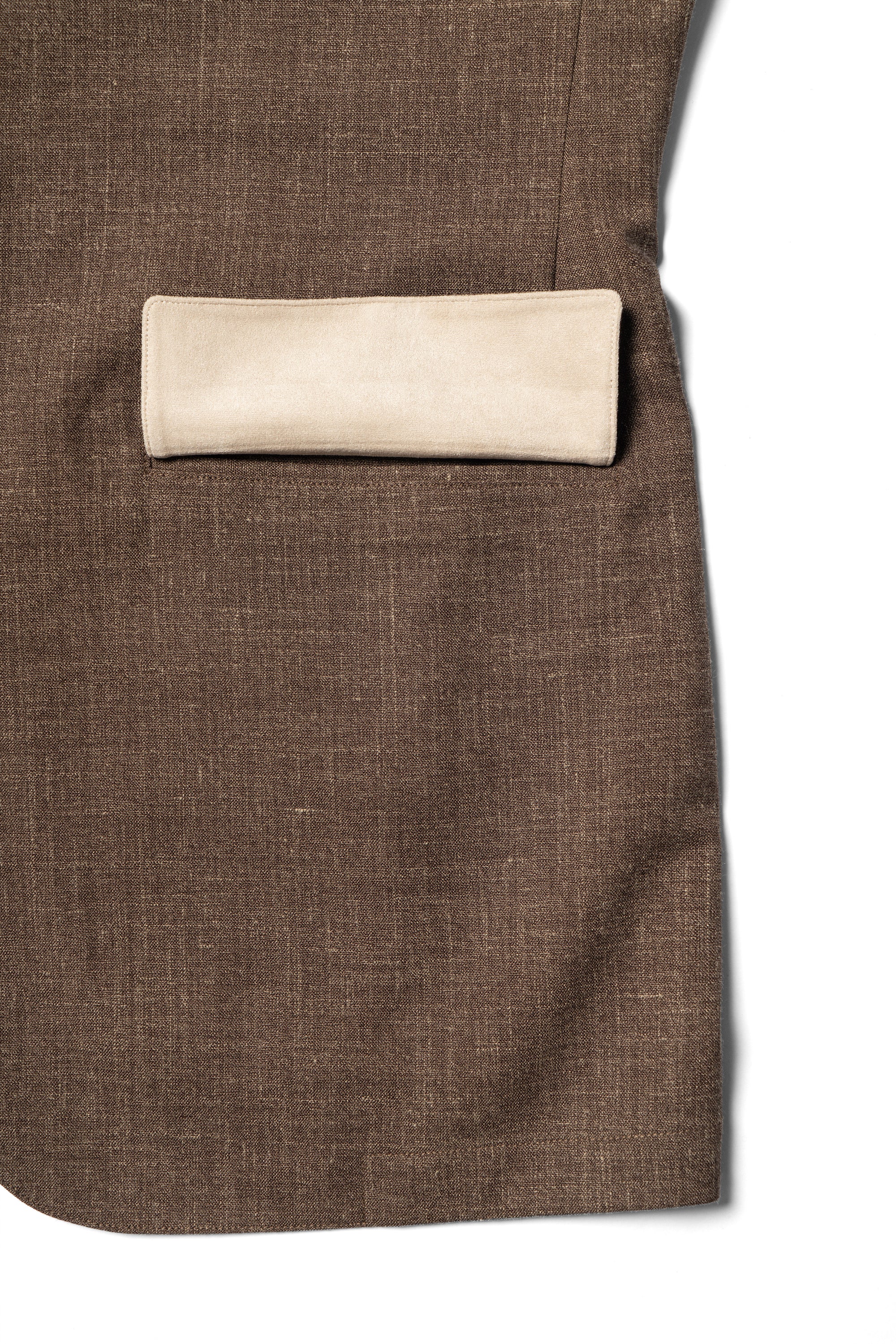 Brown Silk Linen Wool Earl Jacket #259