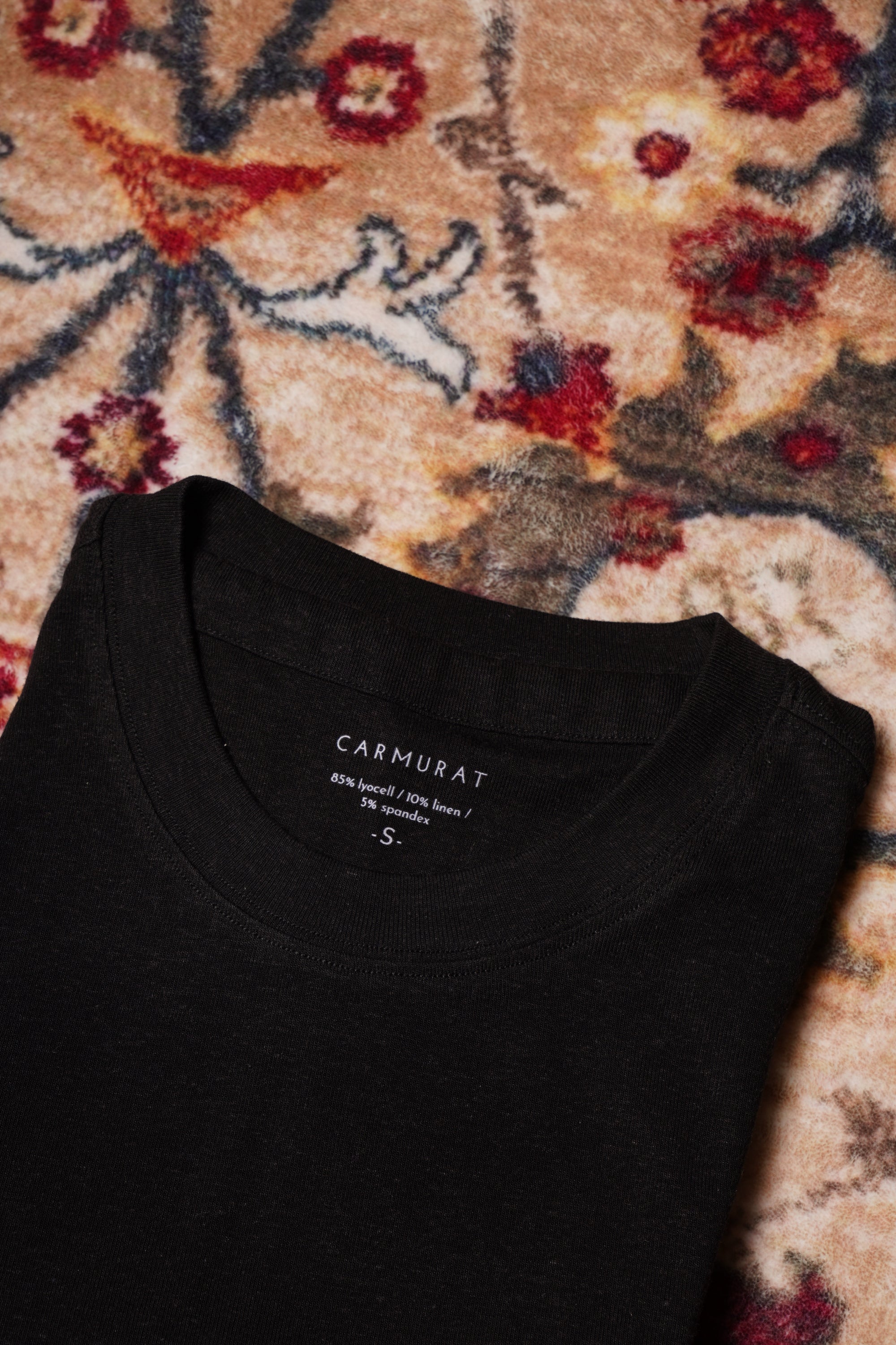 Ivory/Black/Navy Linen Blending Short Sleeve T Shirt