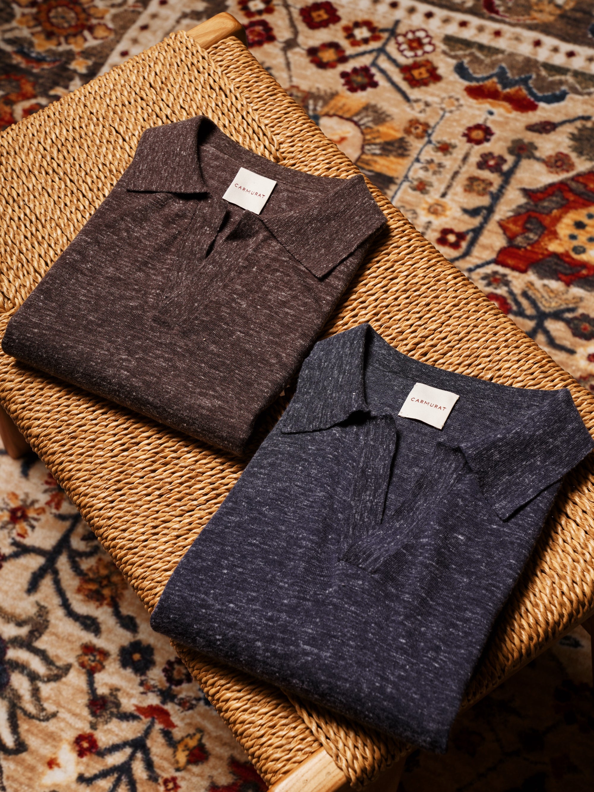 Wool Silk Hemp Knitted Polo
