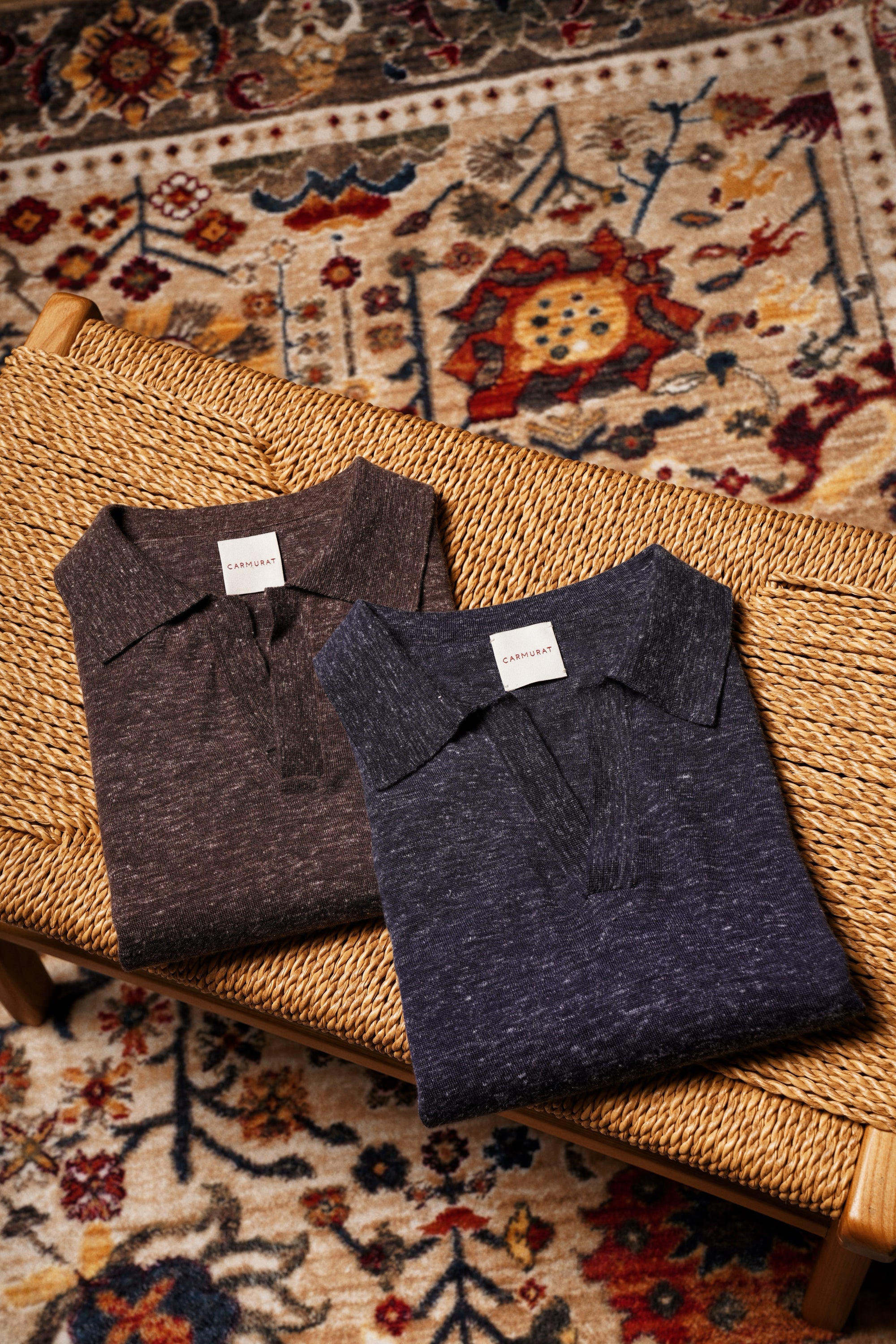 Wool Silk Hemp Knitted Polo