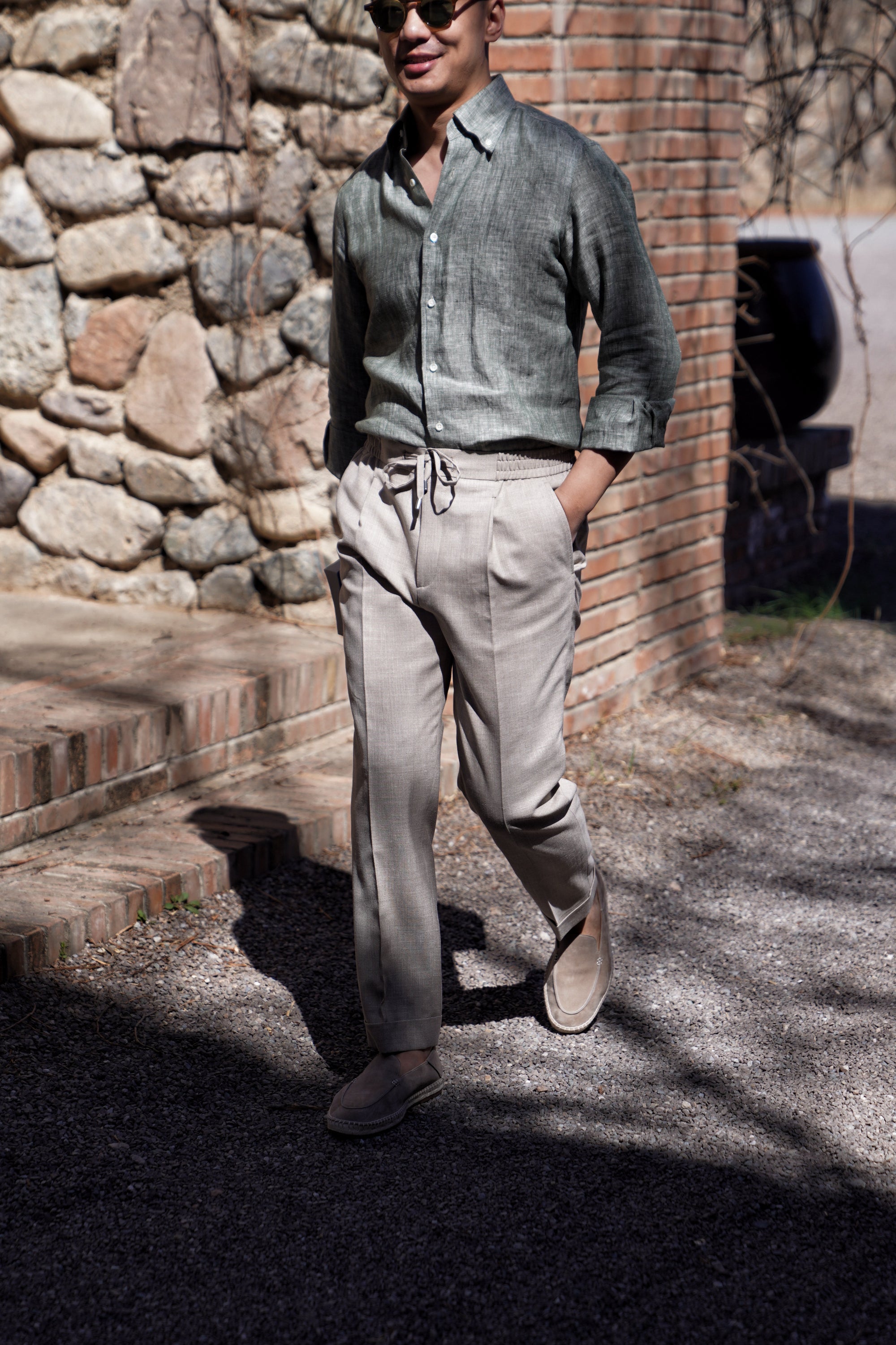 Silk Linen Wool Drawstring Trousers #731 #734 #736