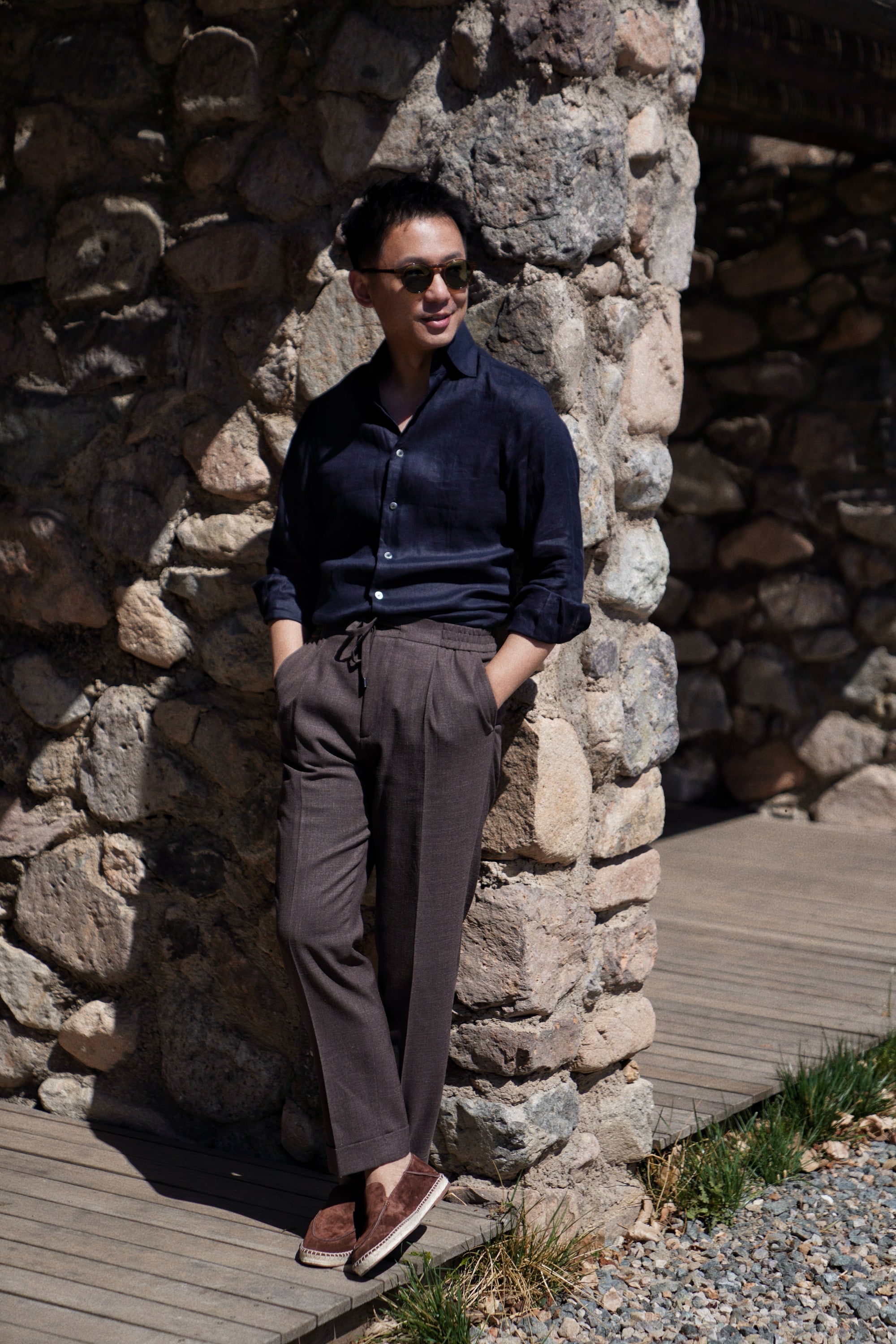 Silk Linen Wool Drawstring Trousers #731 #734 #736
