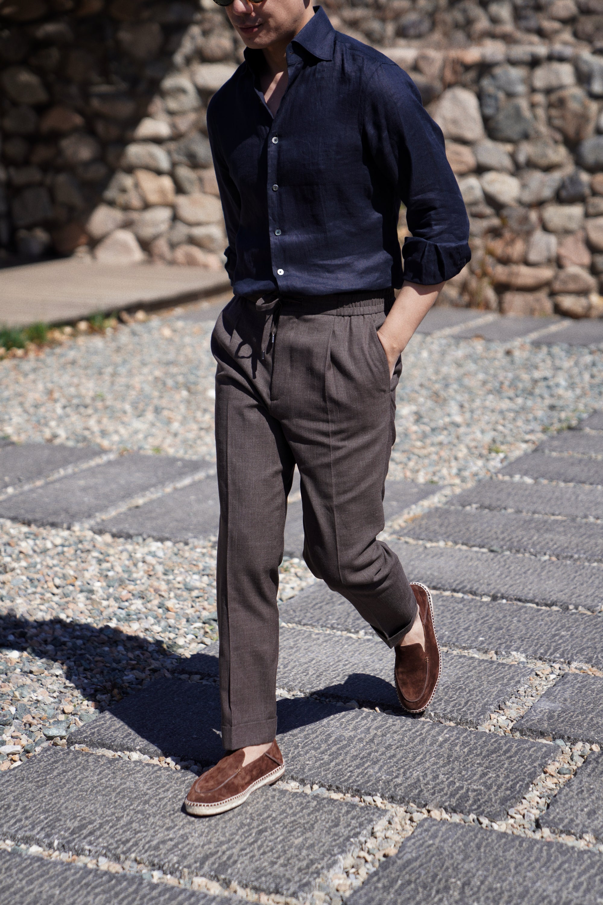 Silk Linen Wool Drawstring Trousers #731 #734 #736