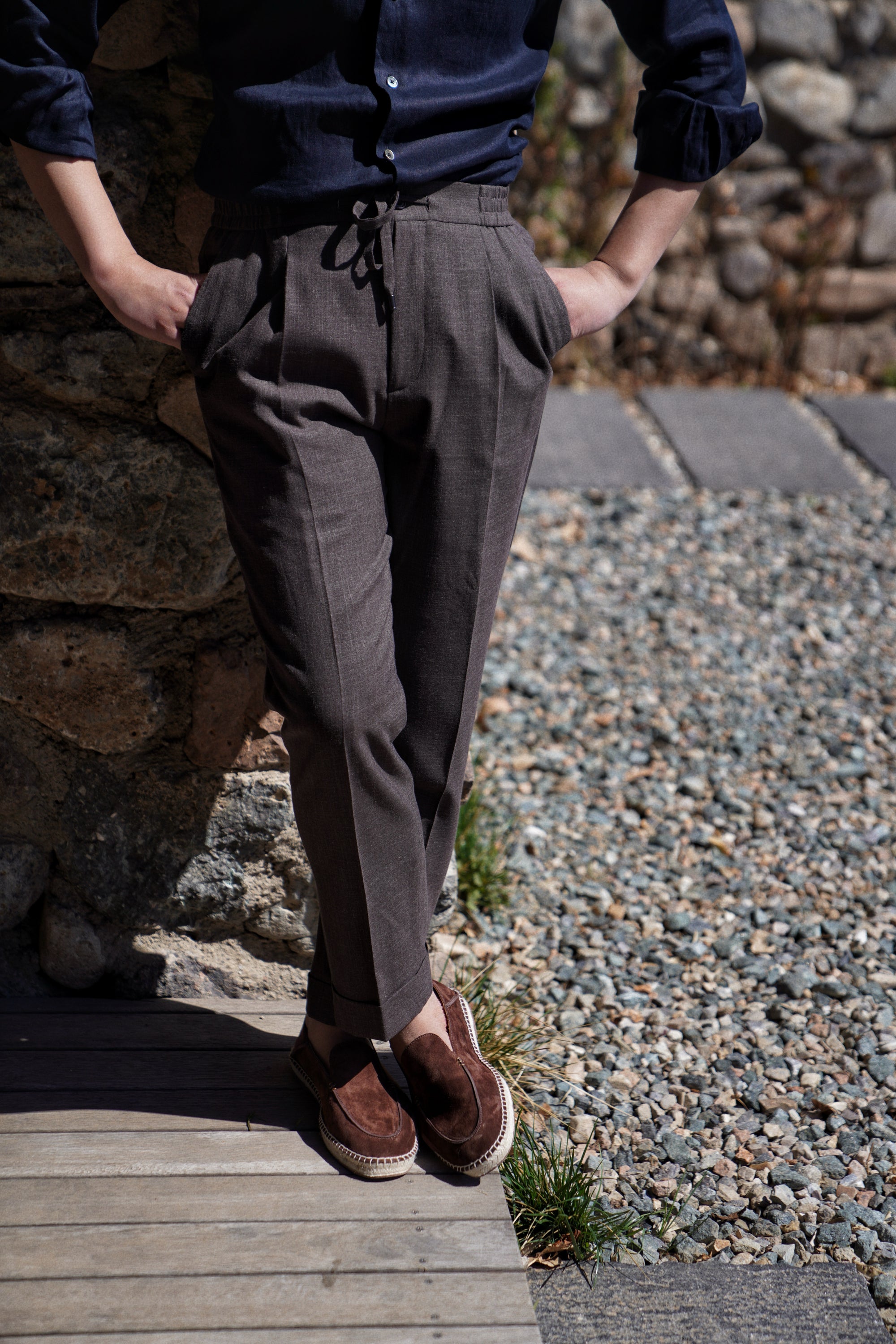 Silk Linen Wool Drawstring Trousers #731 #734 #736
