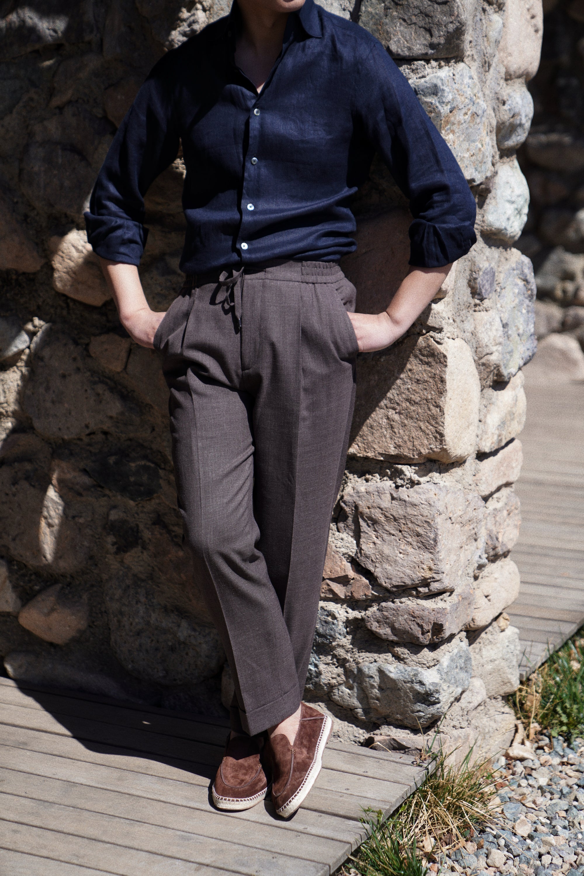 Silk Linen Wool Drawstring Trousers #731 #734 #736
