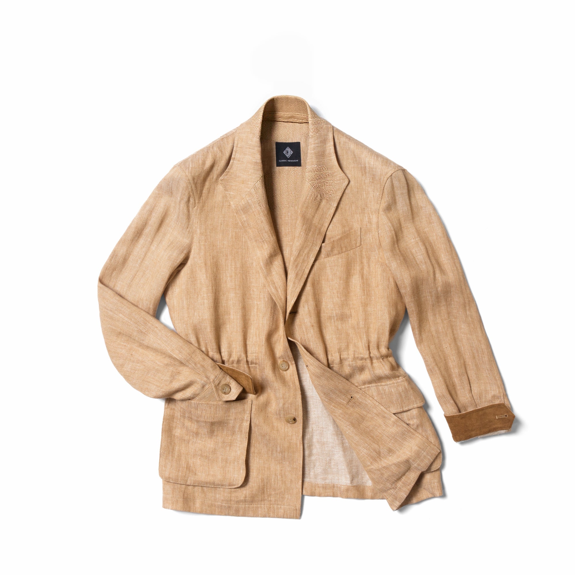 Tangerine Herringbone Linen Teba Jacket #227