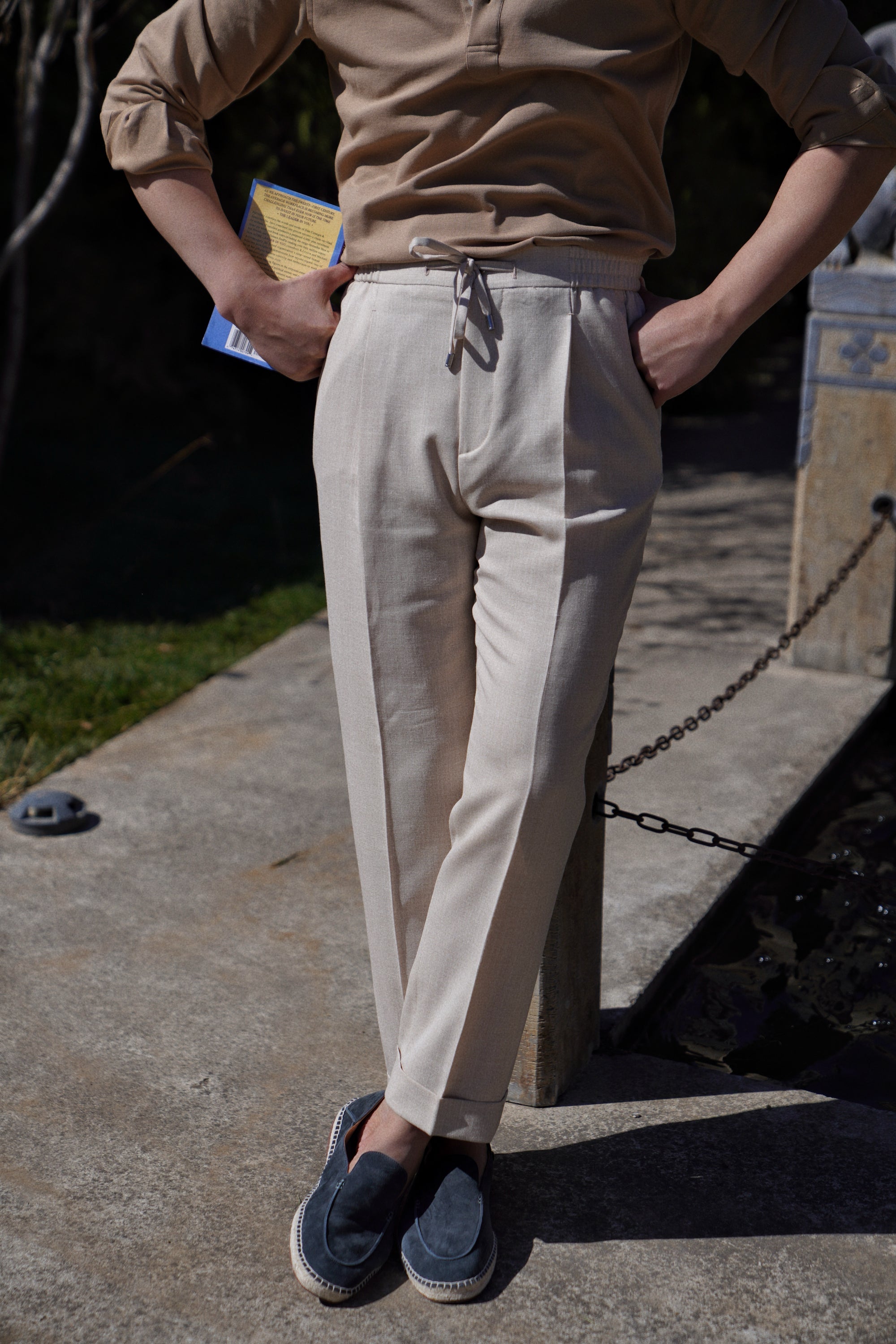 Silk Linen Wool Drawstring Trousers #733 #735 #737