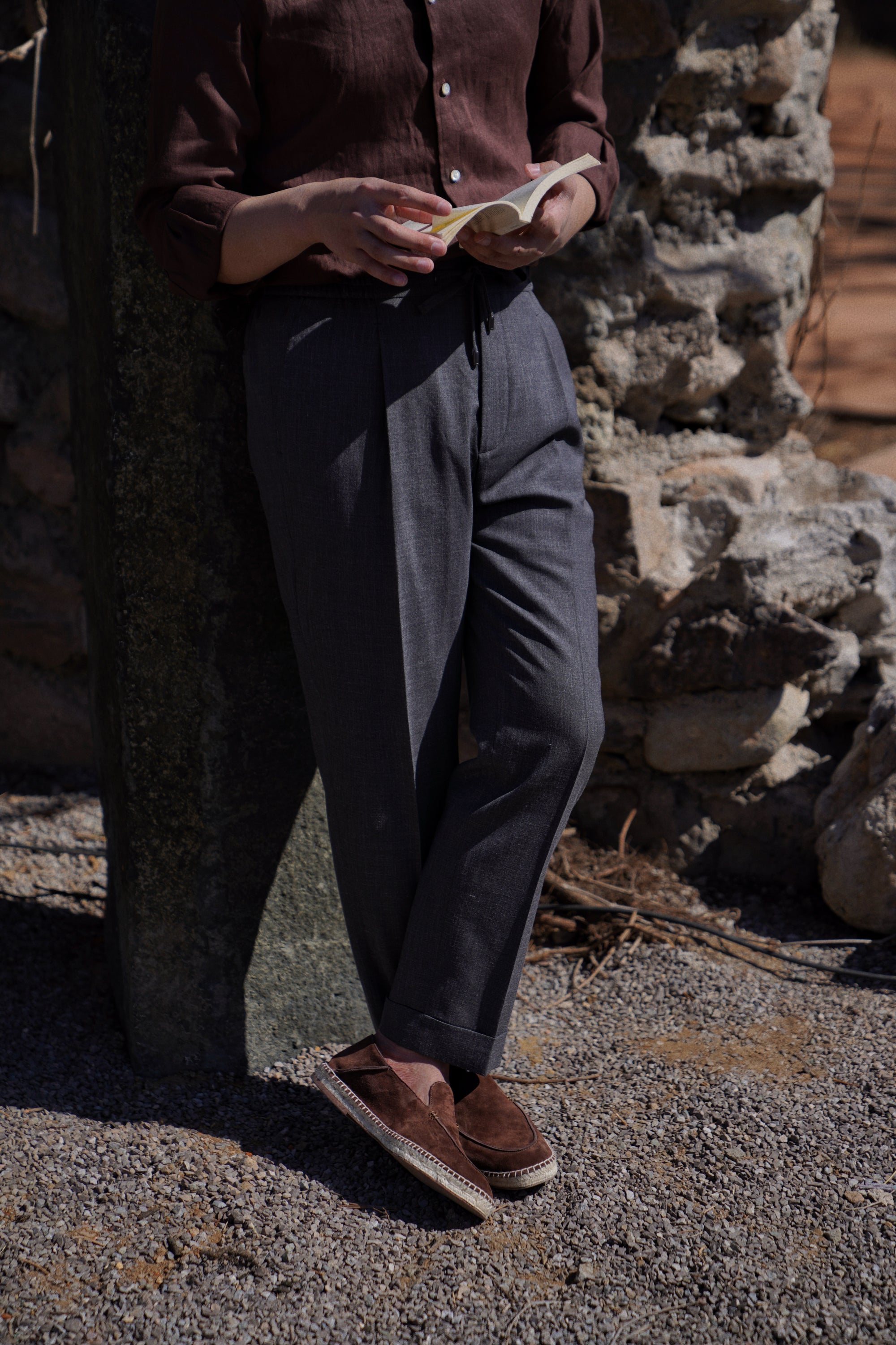 Silk Linen Wool Drawstring Trousers #733 #735 #737
