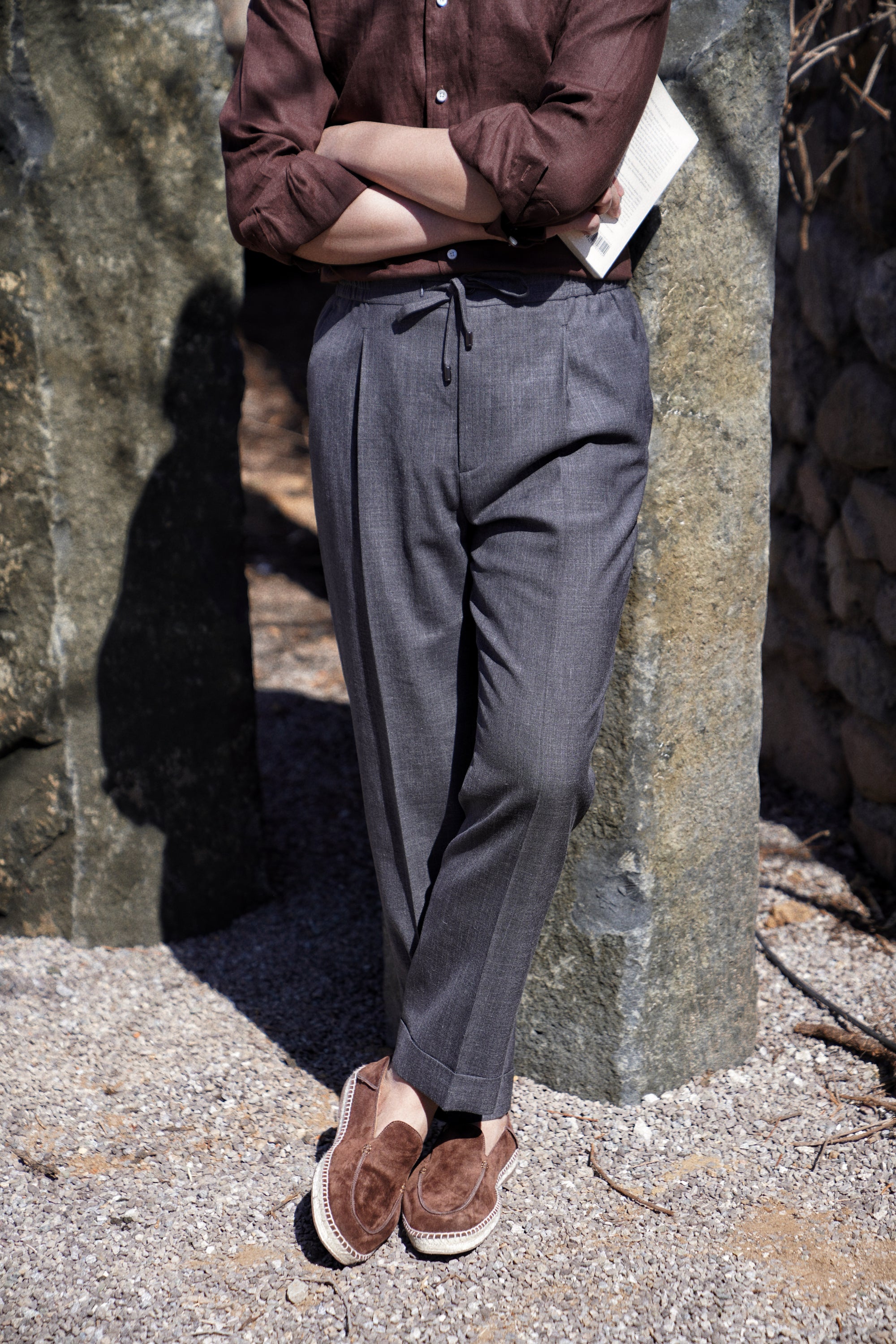 Silk Linen Wool Drawstring Trousers #733 #735 #737