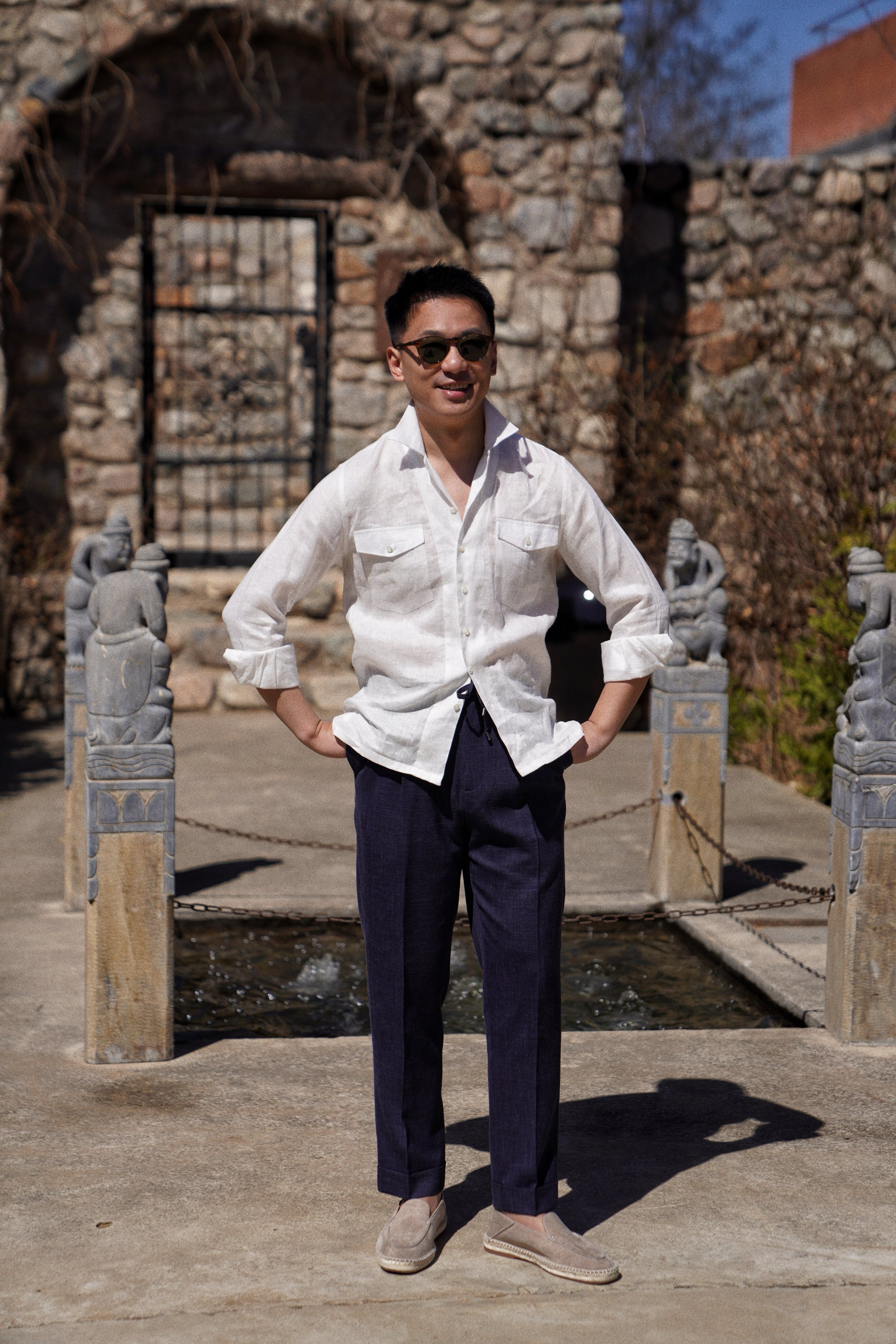 Silk Linen Wool Drawstring Trousers #733 #735 #737